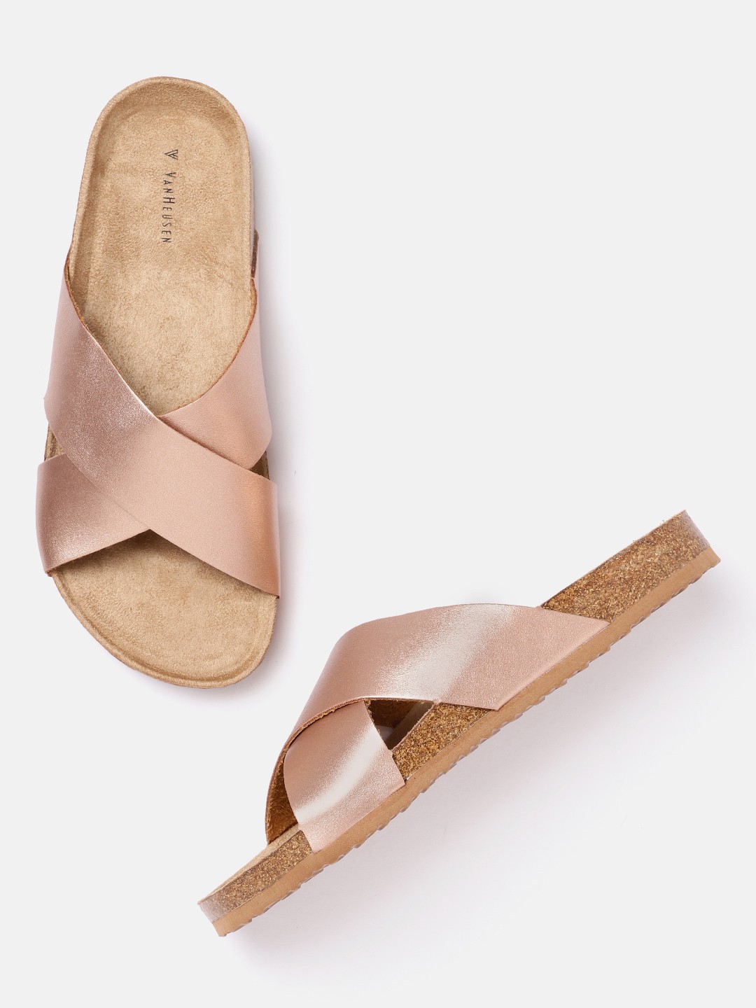 

Van Heusen Woman Rose Gold-Toned Solid Open Toe Flats