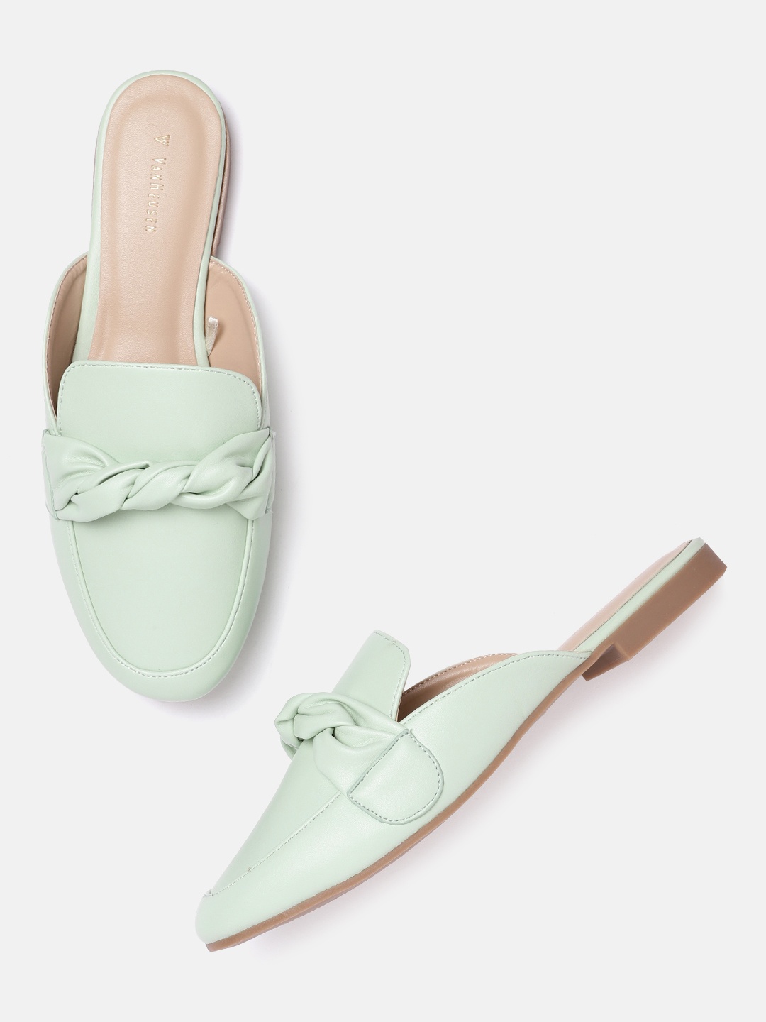 

Van Heusen Woman Mint Green Solid Mules