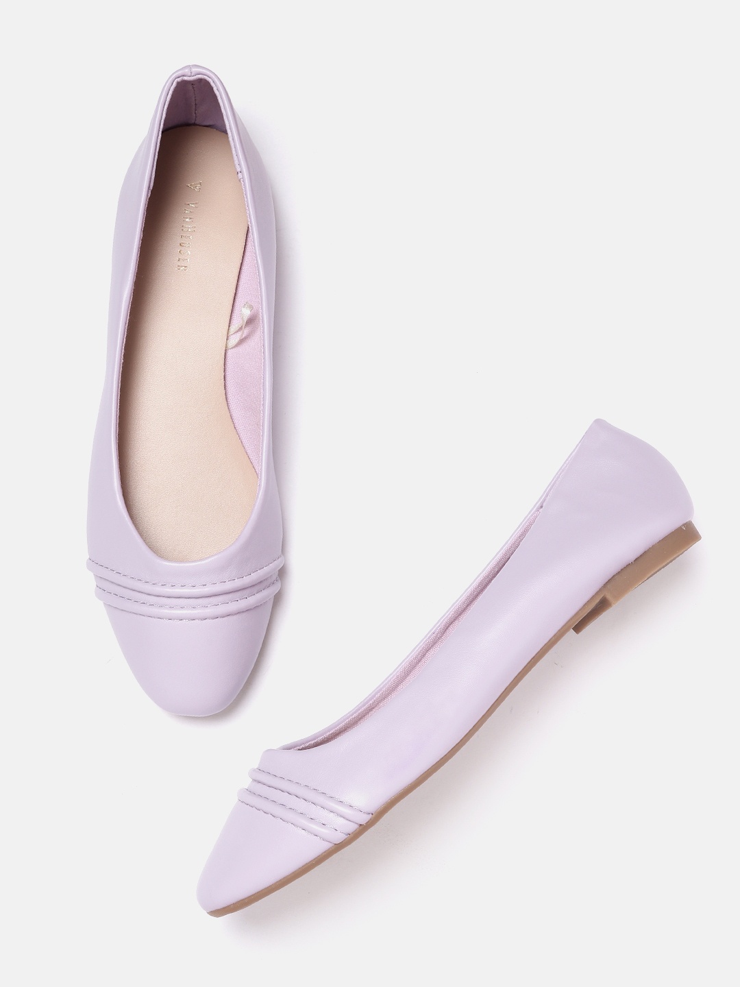 

Van Heusen Woman Lavender Solid Ballerinas with Pintucks Detail
