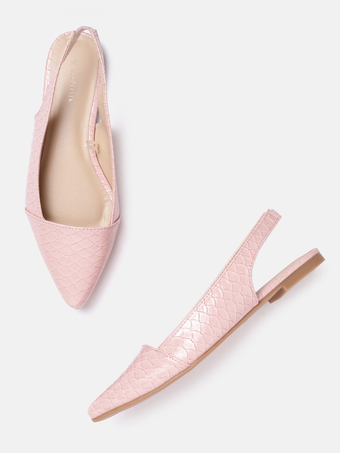 

Van Heusen Woman Pink Textured Ballerinas