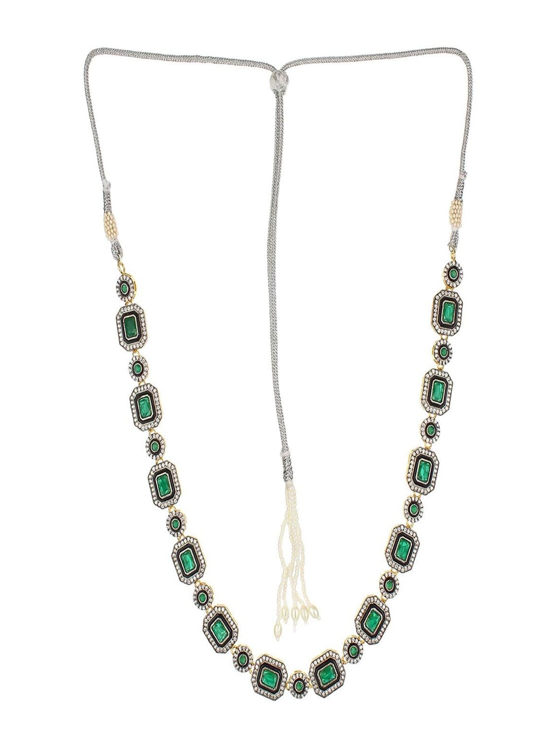 

Runjhun Gold Plated & Green Studded Jewellery Set
