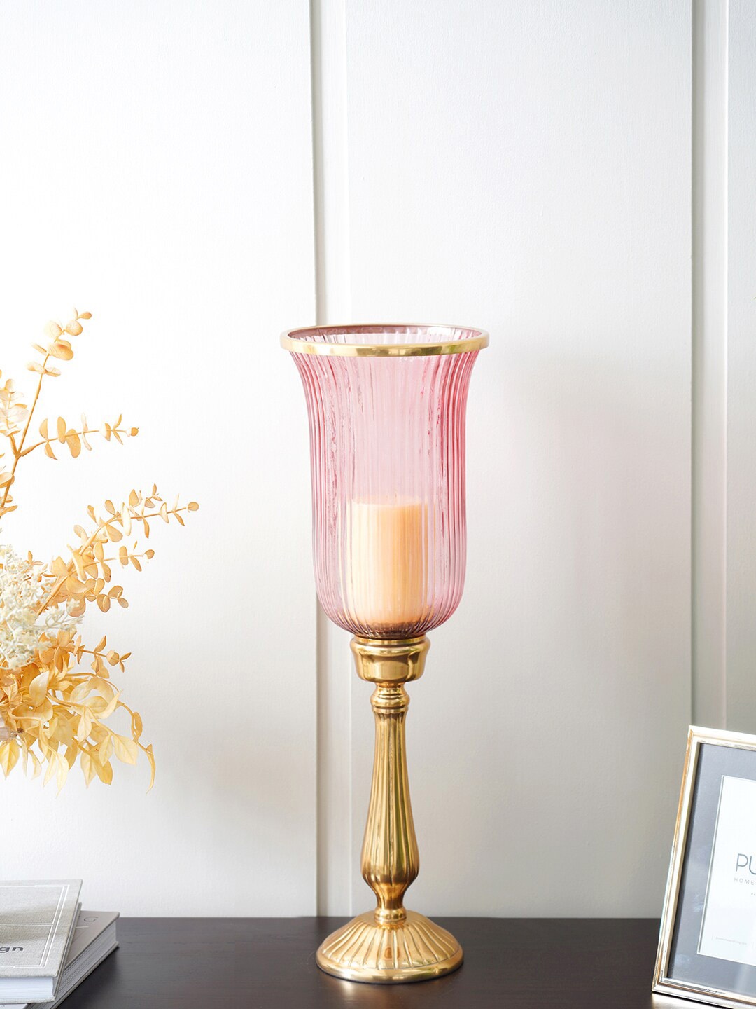 

Pure Home and Living Pink Small Hurricane Candle Holder