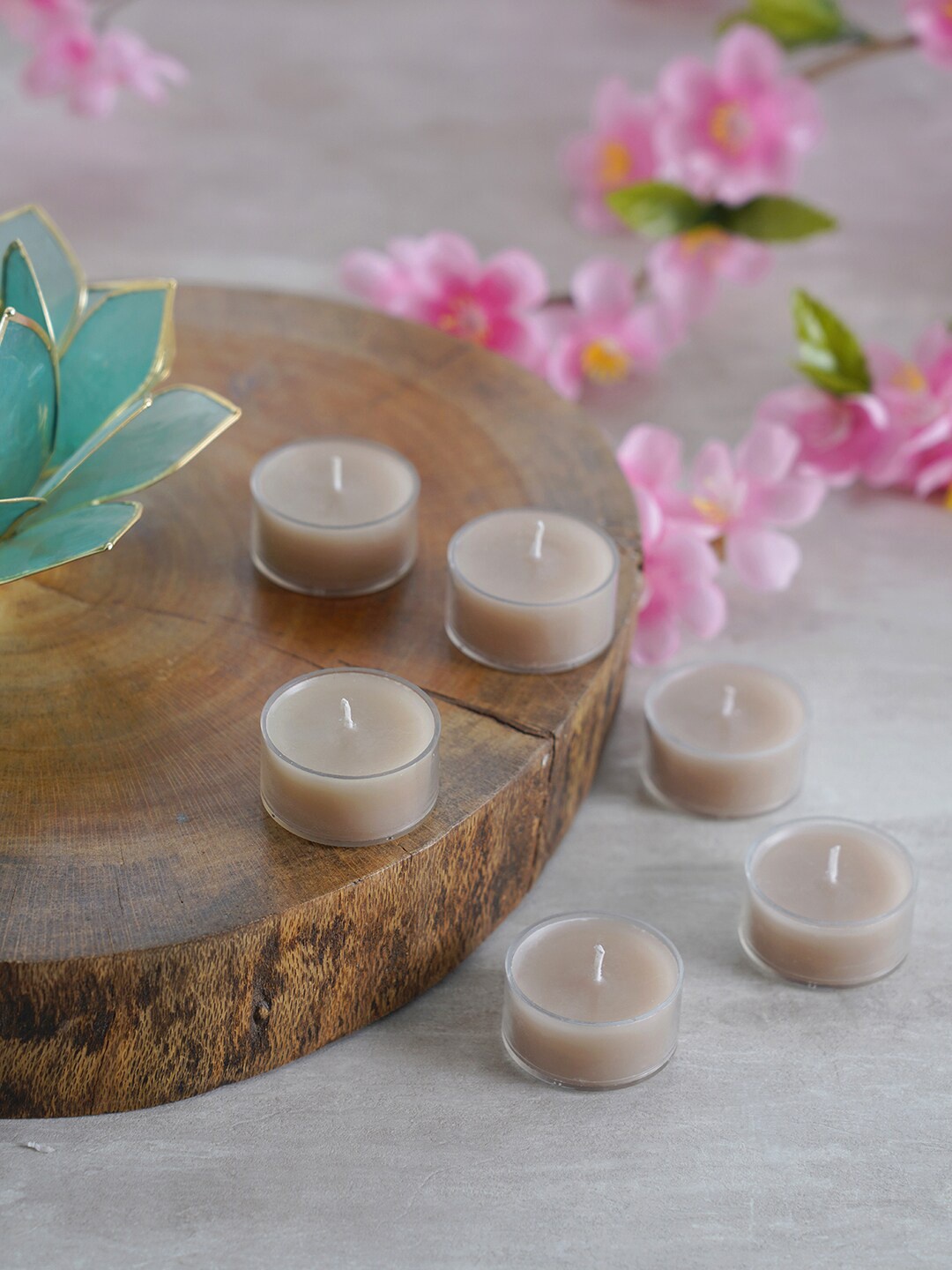 

Pure Home and Living Blissful 6 Pieces Grey T-light Candle Set- Small