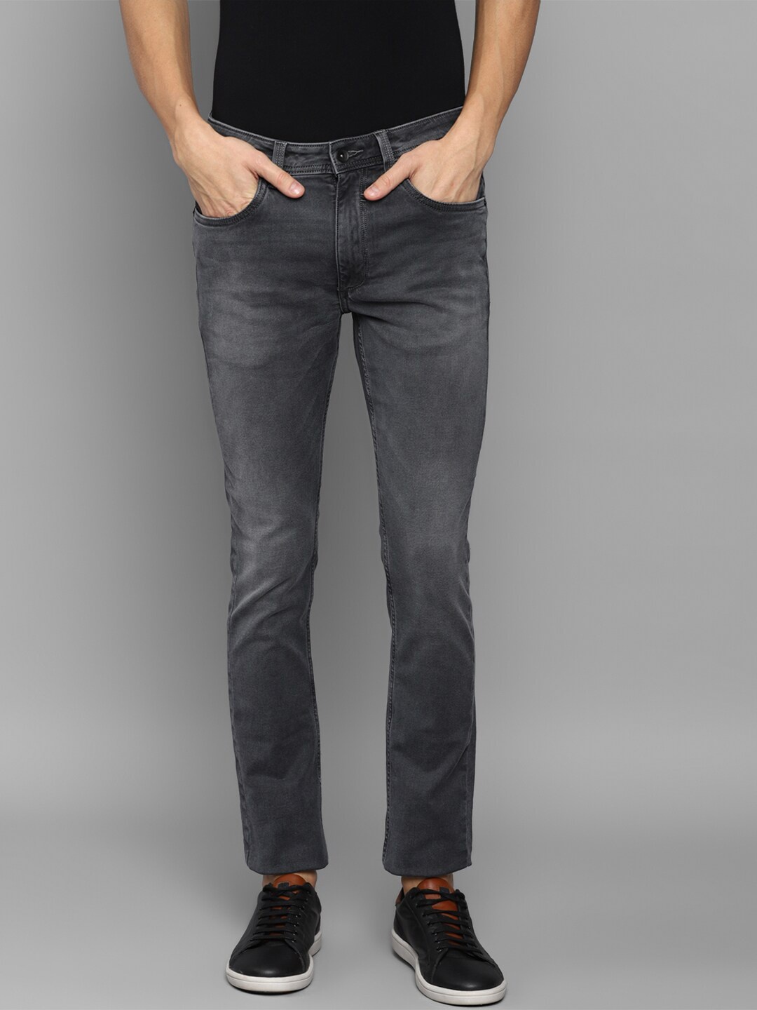 

Louis Philippe Jeans Men Grey Slim Fit Heavy Fade Jeans