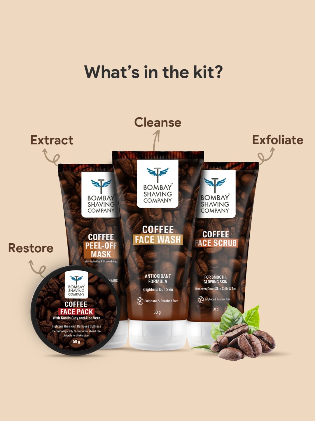 

Bombay Shaving Company Coffee Grooming Gift Kit for Men, Brown