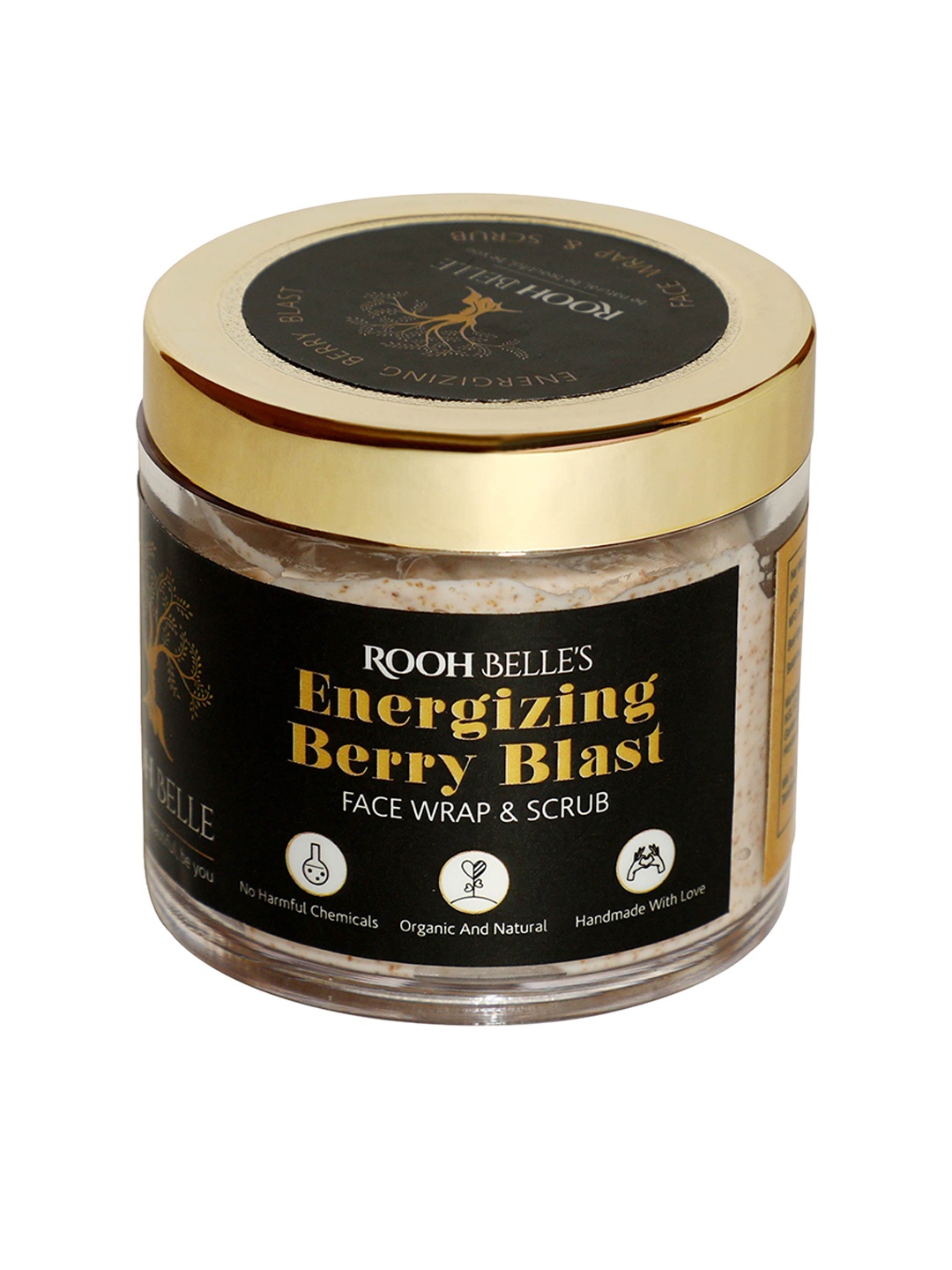 

Roohbelle Organic & Natural Energizing Berry Blast Face Wrap & Scrub - 100 g, Black