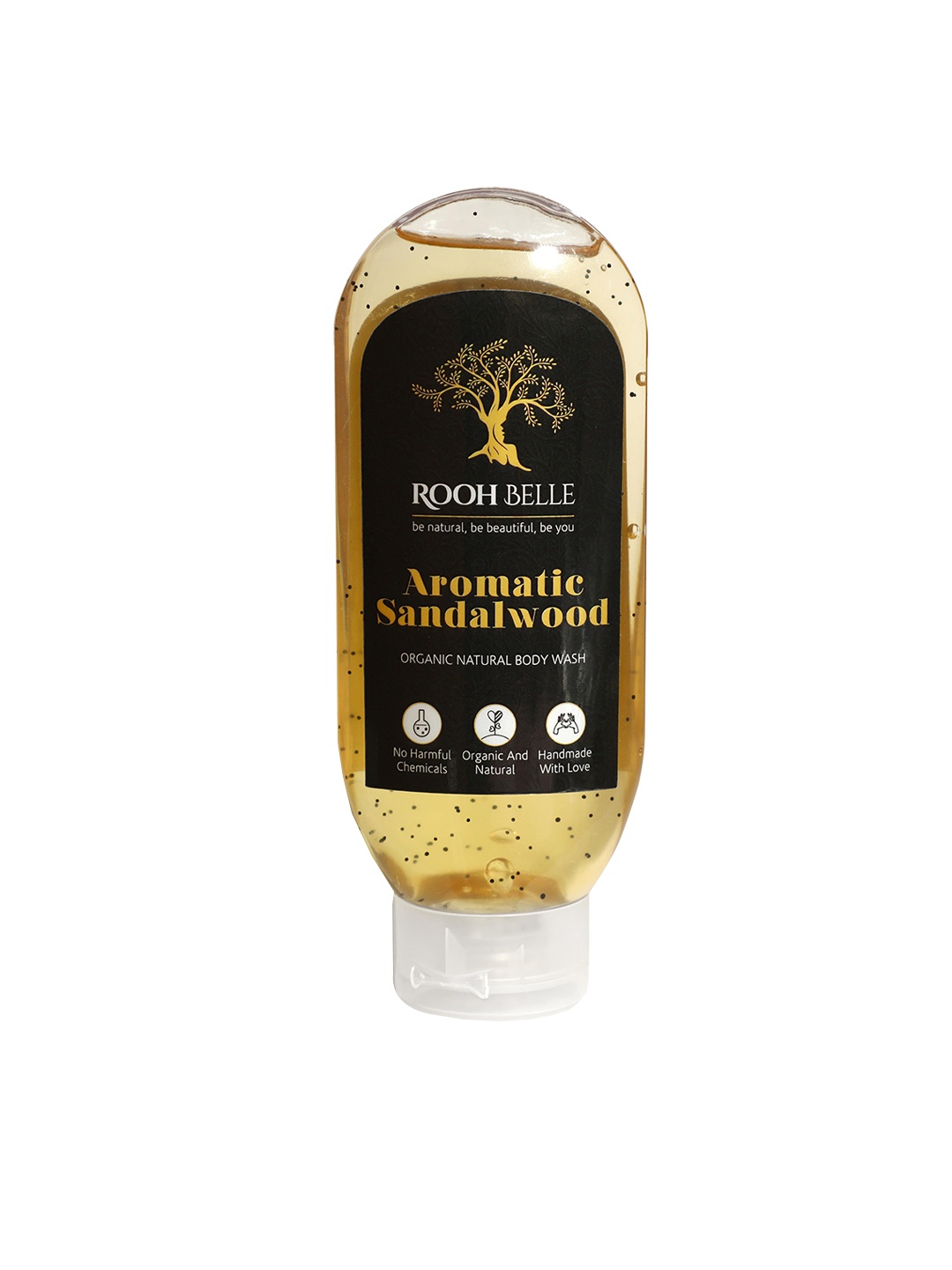 

Roohbelle Aromatic Sandalwood Organic Natural Body Wash with Aloe Vera - 200ml, Yellow