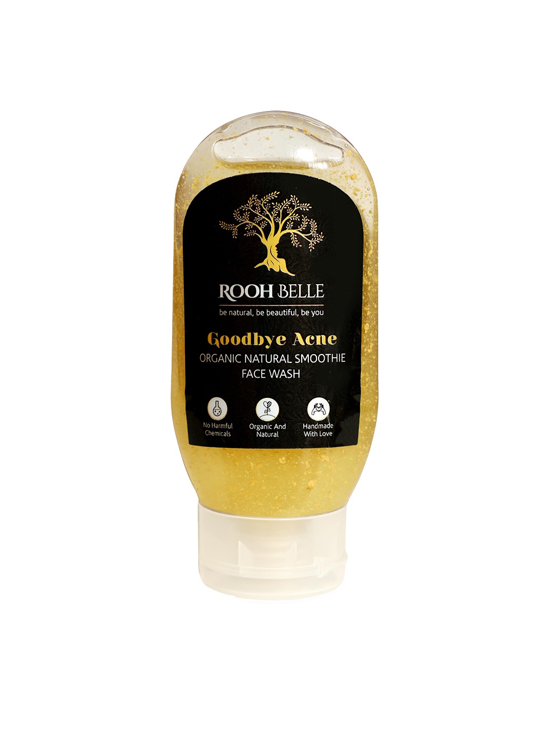 

Roohbelle GoodBye Acne Organic Natural Smoothie Face Wash with AHA - 100ml, Yellow