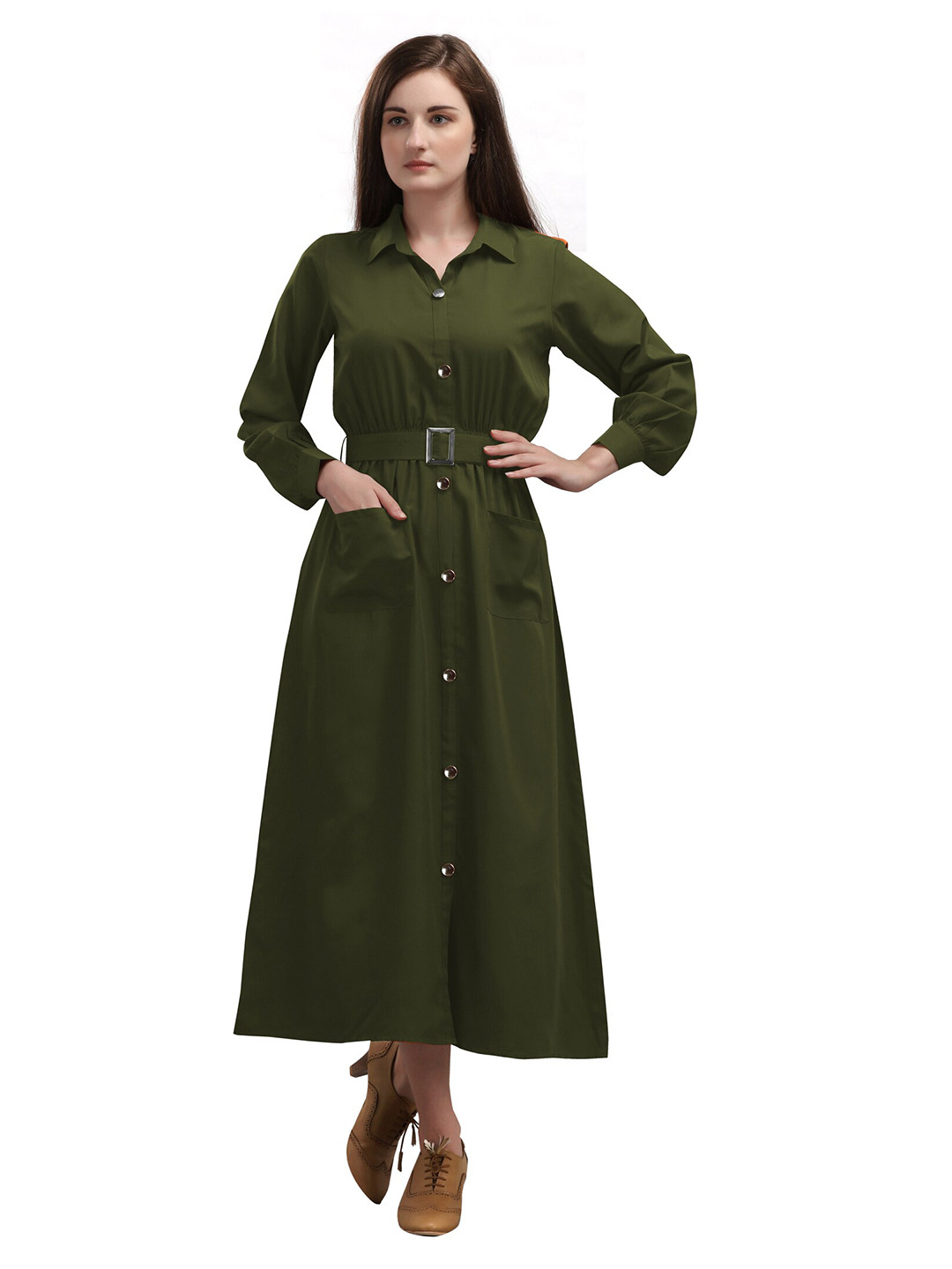 

Urban Luxe Green Shirt Maxi Dress