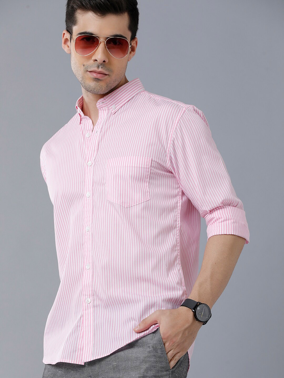 

YOVISH Men Pink Smart Slim Fit Casual Shirt