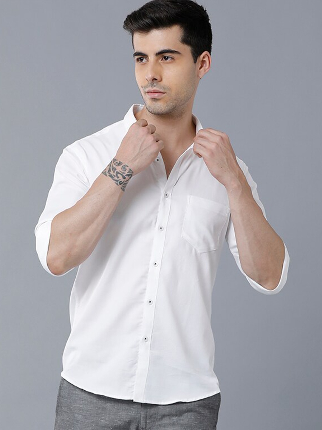 

YOVISH Men White Smart Slim Fit Casual Shirt