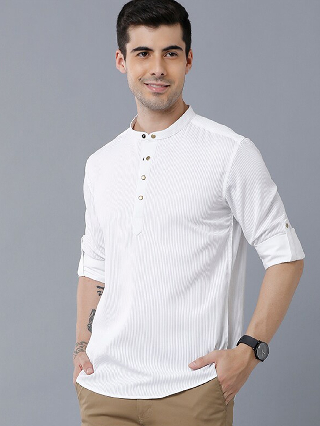 

YOVISH Men White Smart Slim Fit Casual Shirt