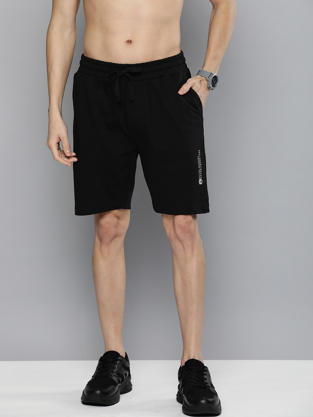 

Flying Machine Men Black Slim Fit Regular Shorts