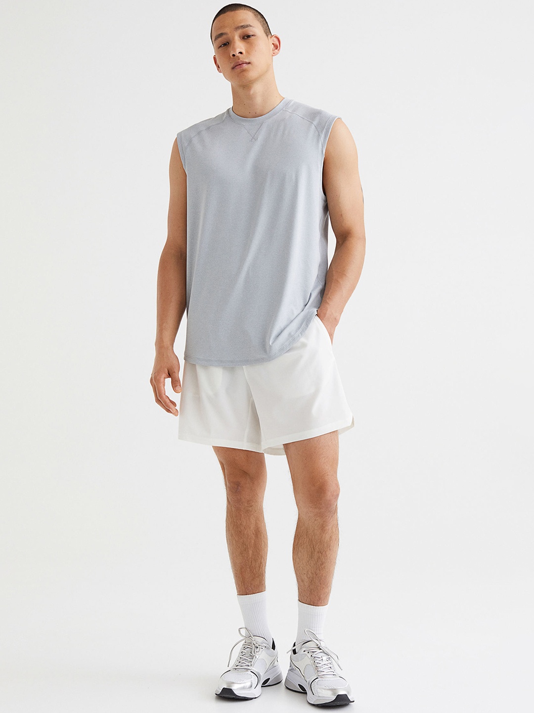 

H&M Men White Fast-Drying Sports Shorts