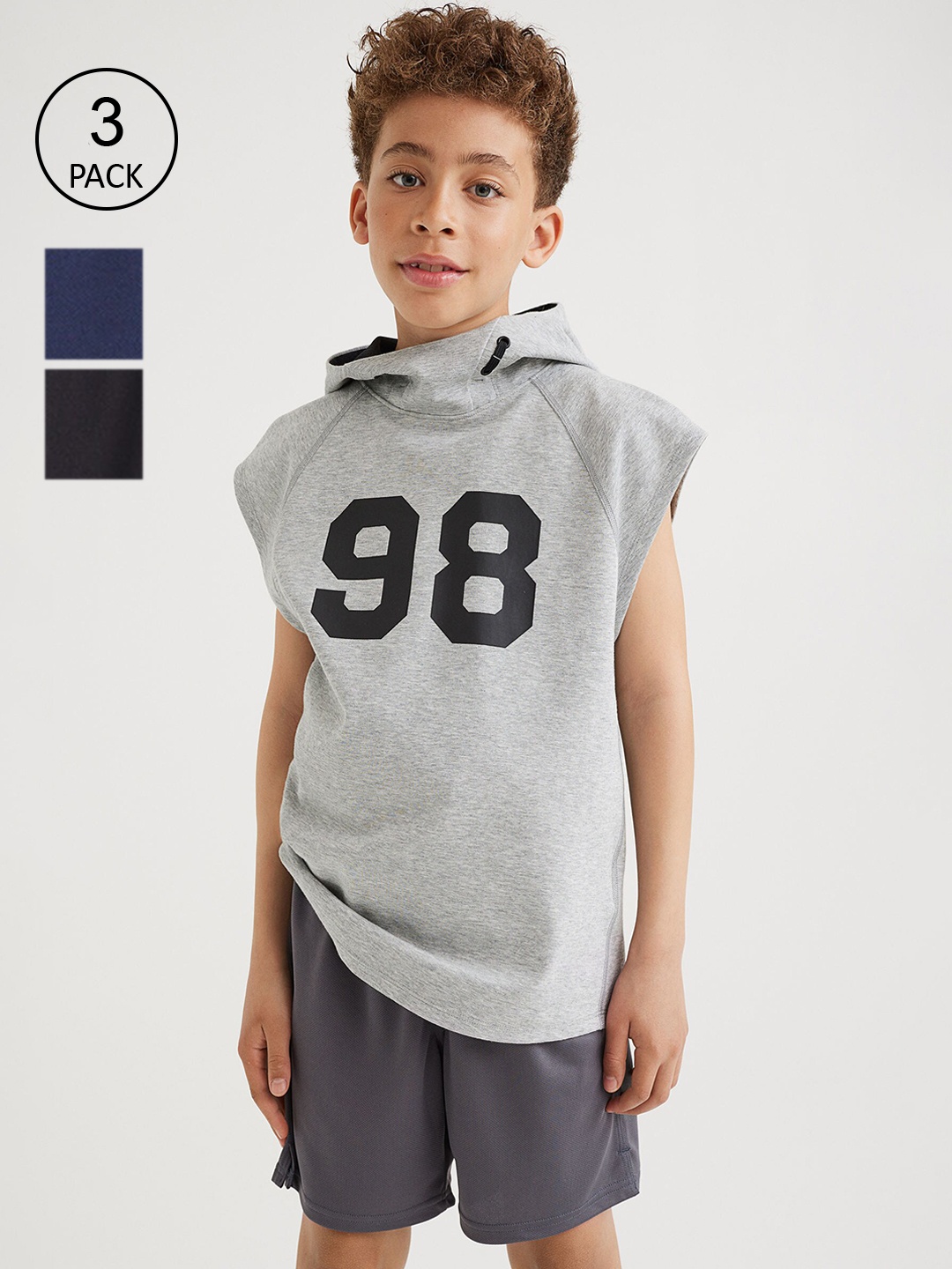 

H&M Boys 3-Pack Sports Shorts, Black