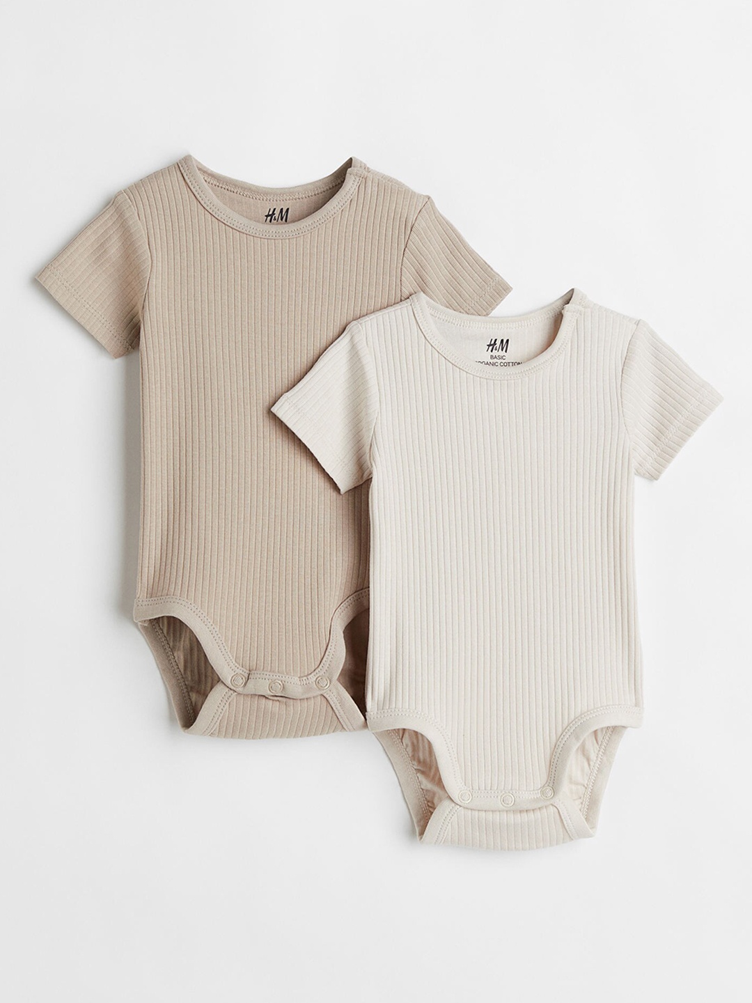 

H&M Infants Boys Beige 2-Pack Cotton Bodysuits