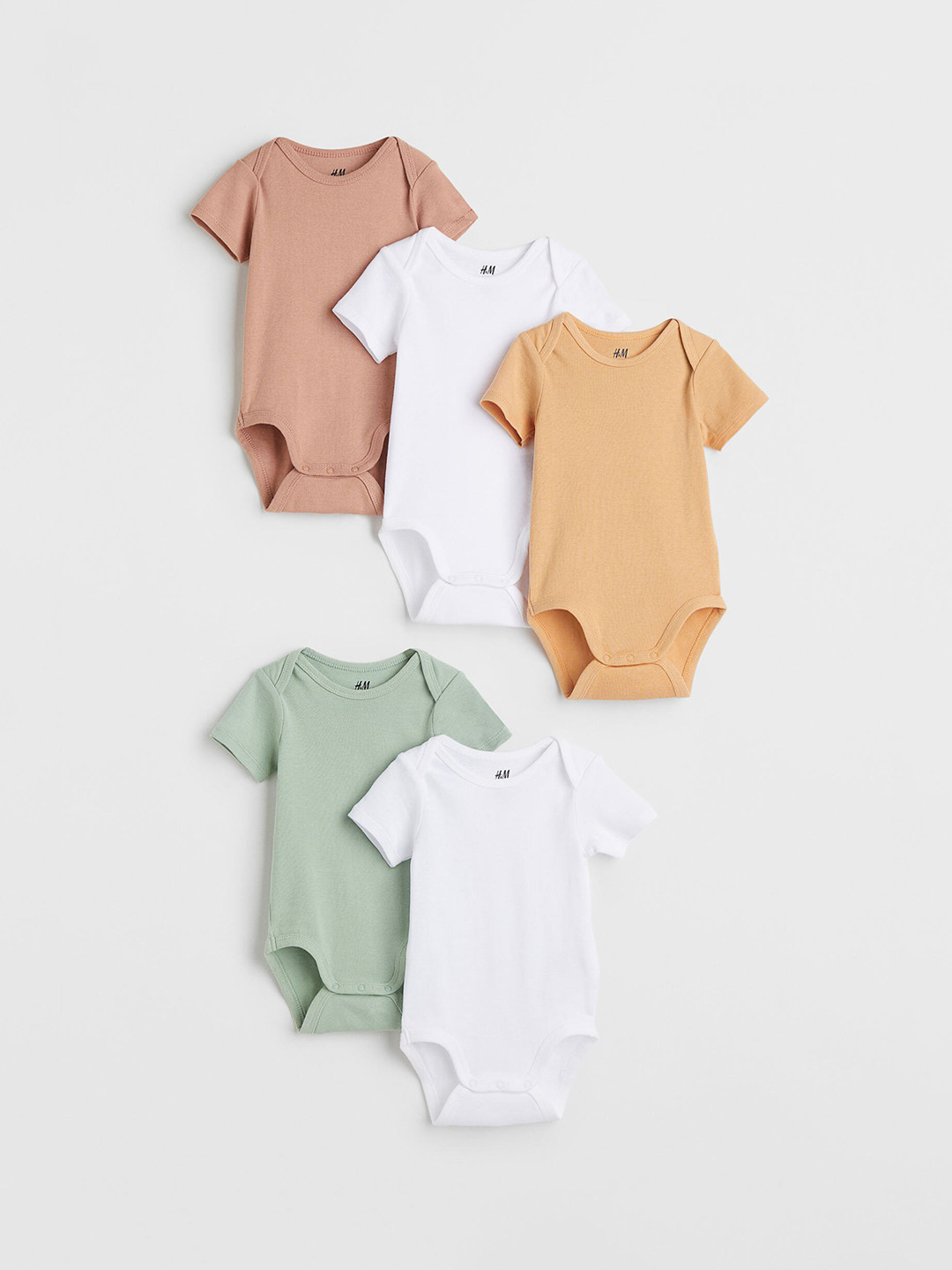 

H&M Boys 5-Pack Cotton Bodysuits, Green