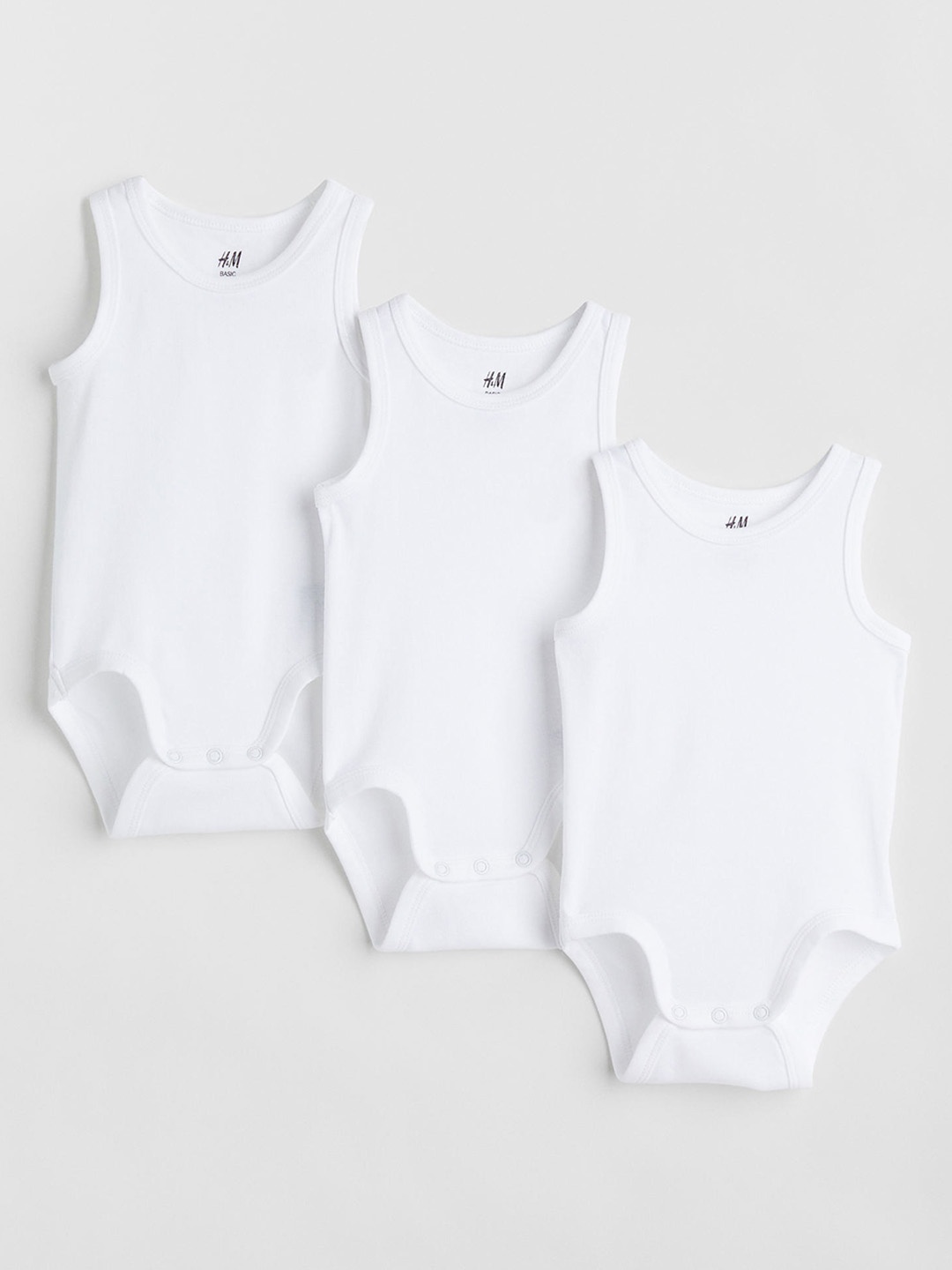 

H&M Boys White 3-Pack Cotton Bodysuits