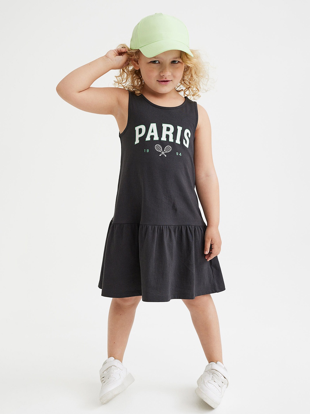 

H&M Girls Black Patterned Jersey Dress