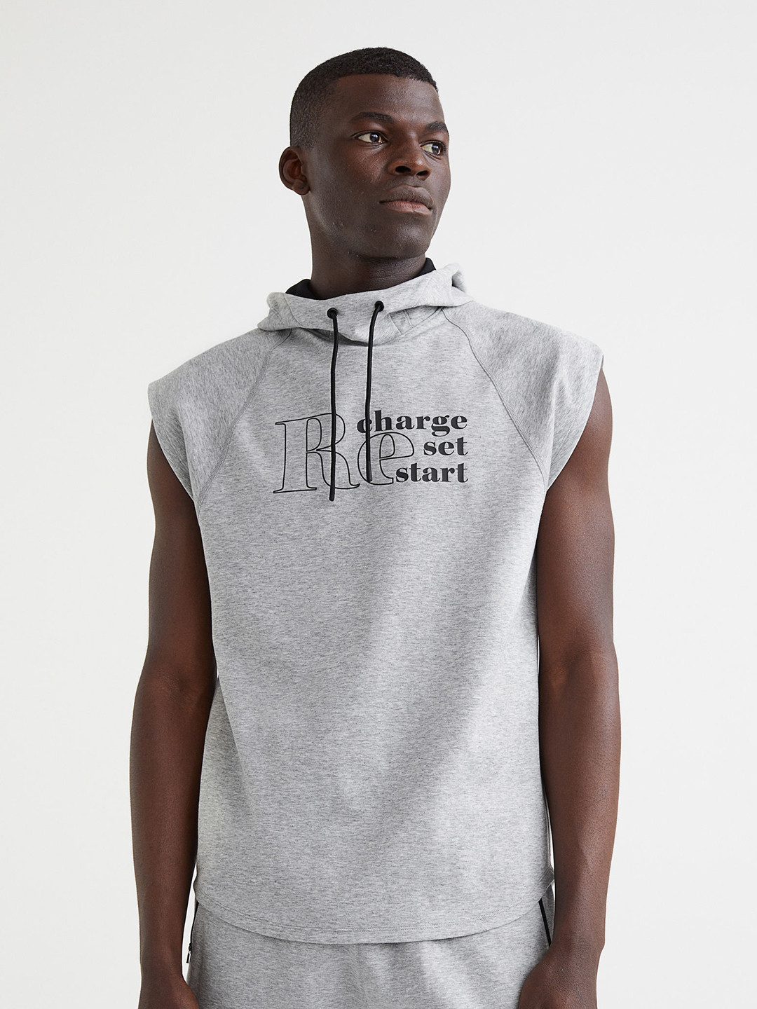 

H&M Grey Relaxed Fit Fast-Drying Sports Top