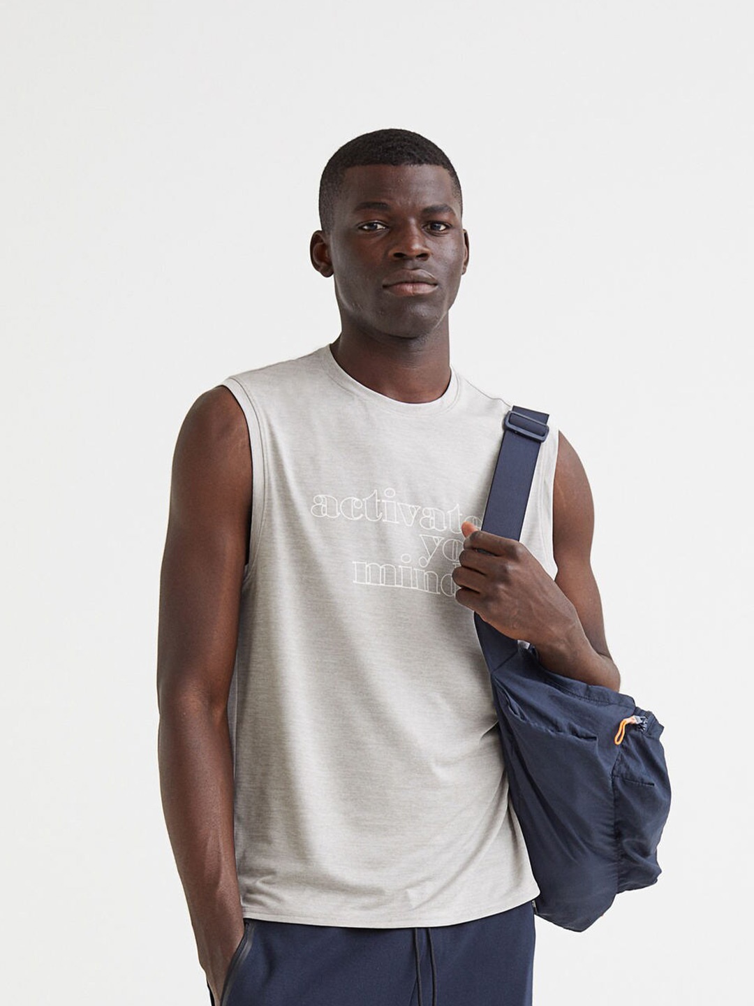 

H&M Grey Relaxed Fit Fast-Drying Sports Vest Top