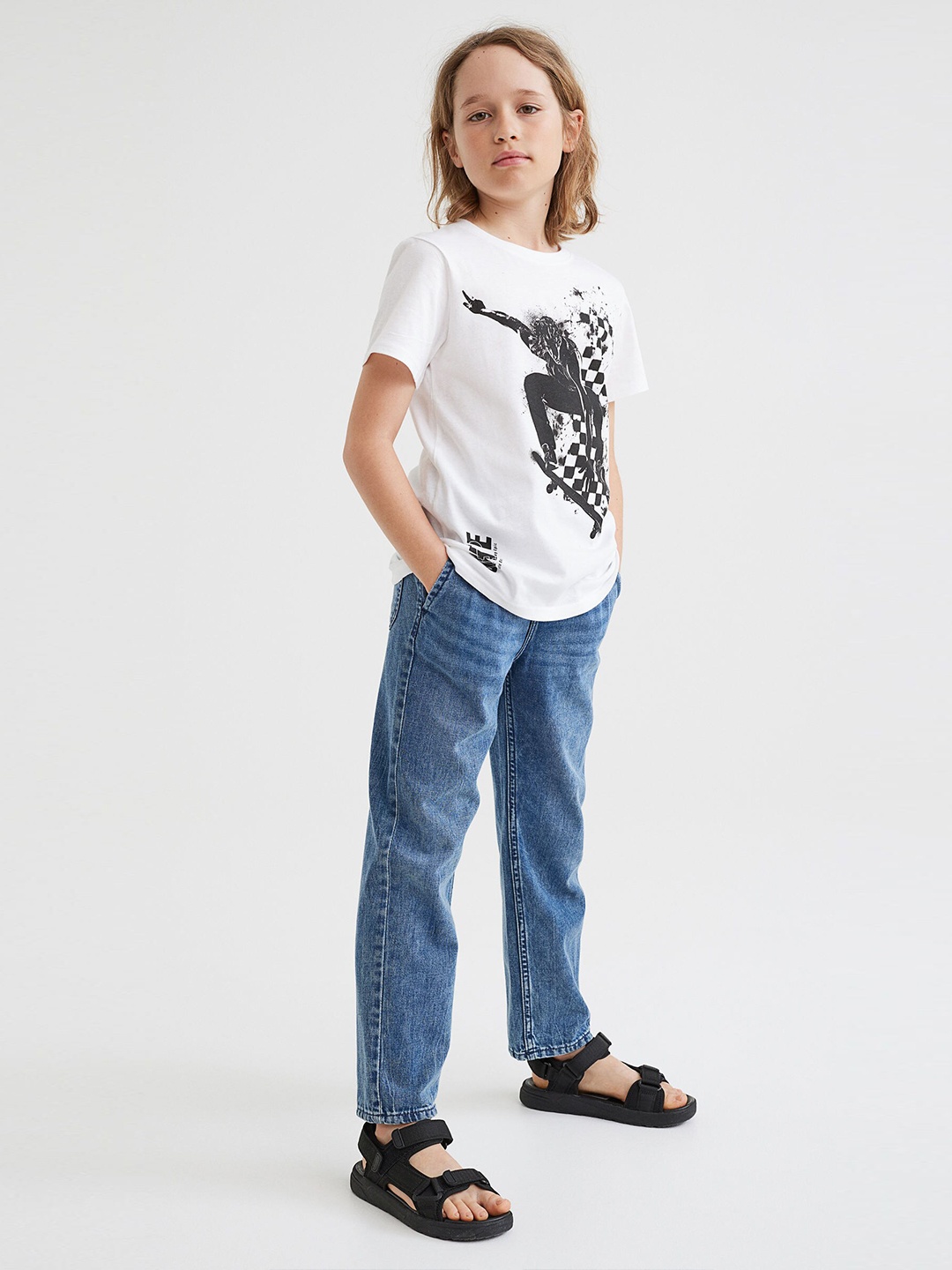 

H&M Boys White Cotton T-shirt