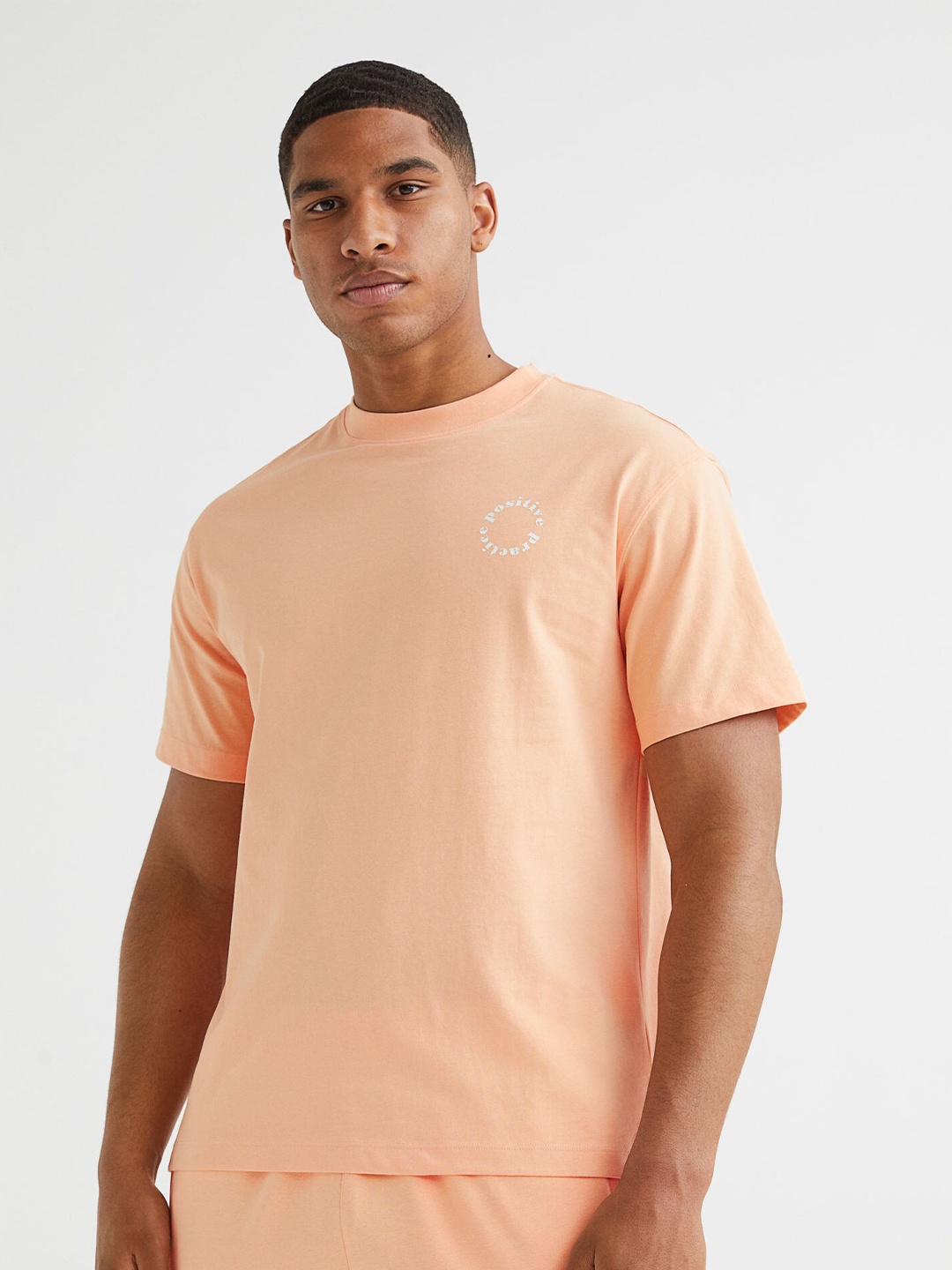 

H&M Men Orange Short-sleeved Sports Top, Multi