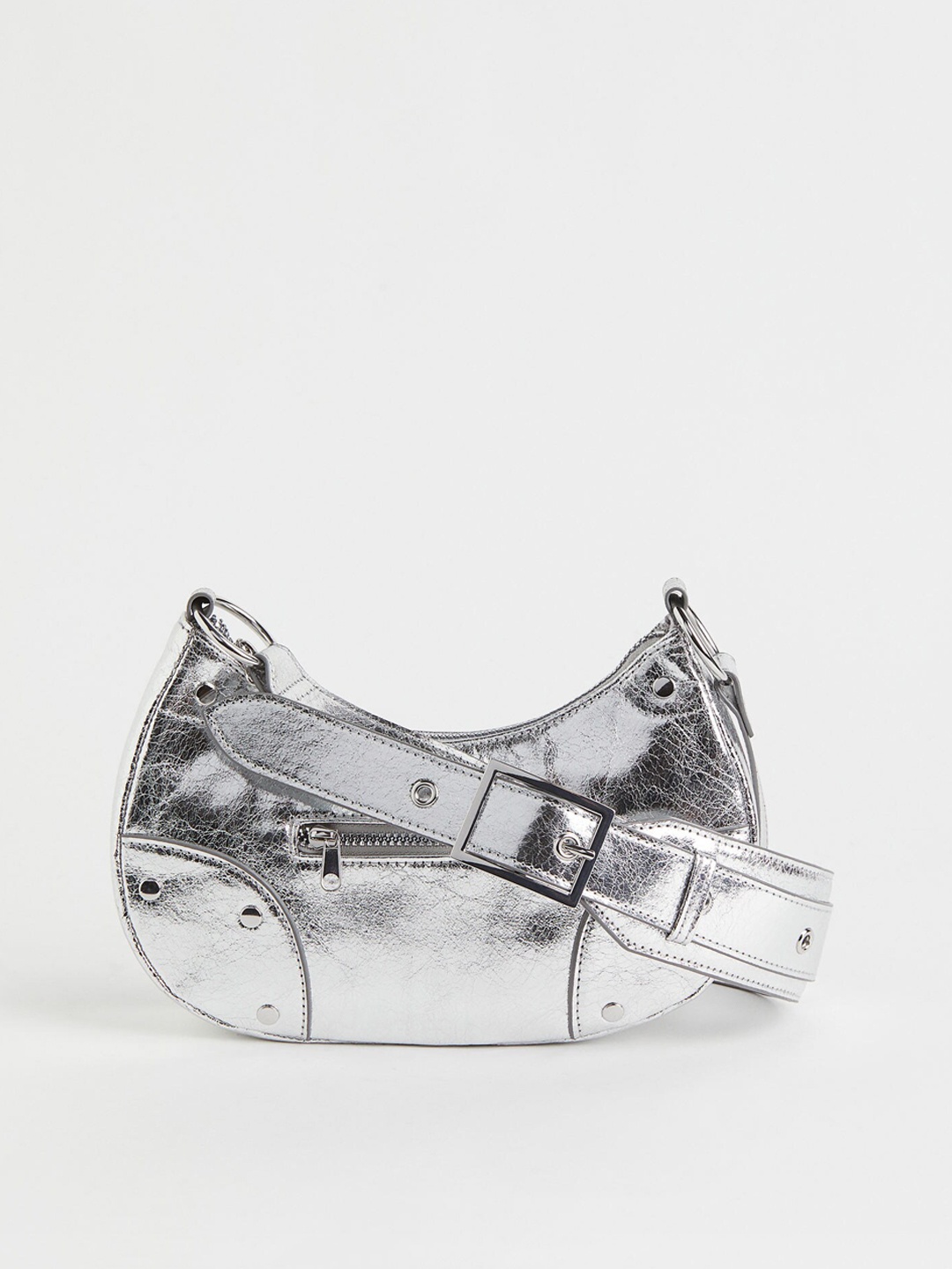 

H&M Women Silver-Toned Small Shoulder Bag