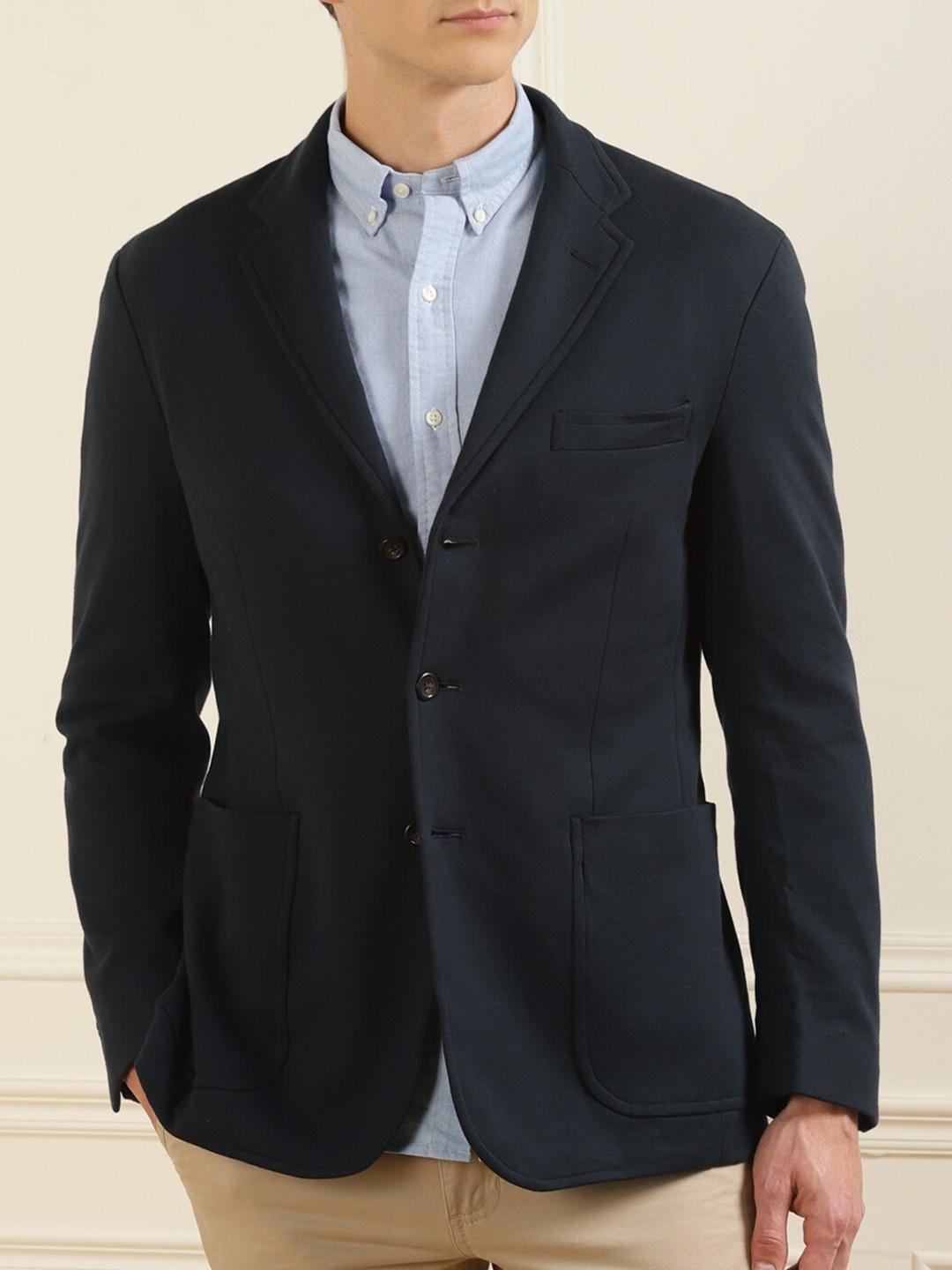 

Polo Ralph Lauren Men Navy Blue Solid Single-Breasted Blazer