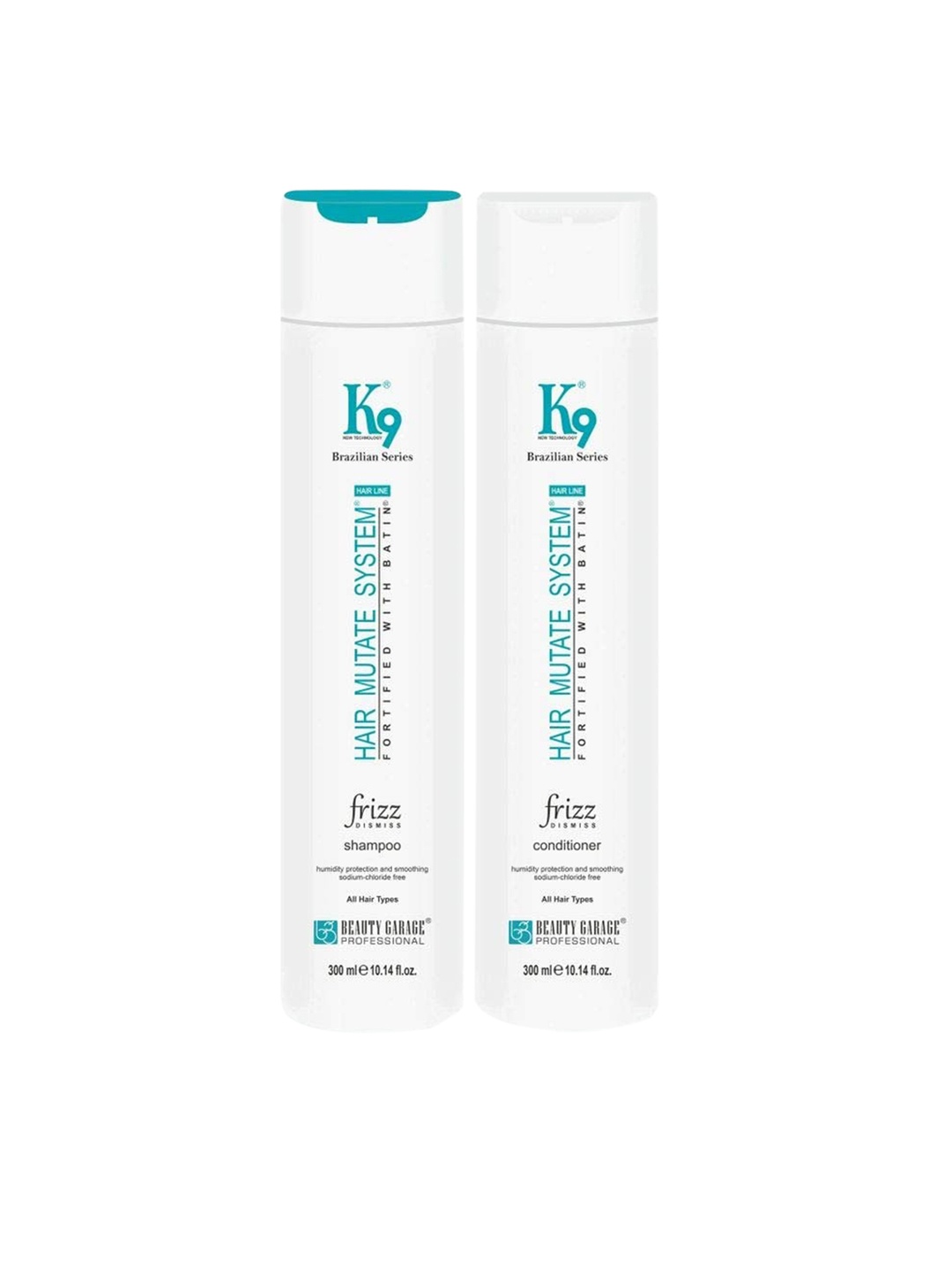 

Beauty Garage K9 Frizz Dismiss Shampoo & Conditioner 300 ml each, White