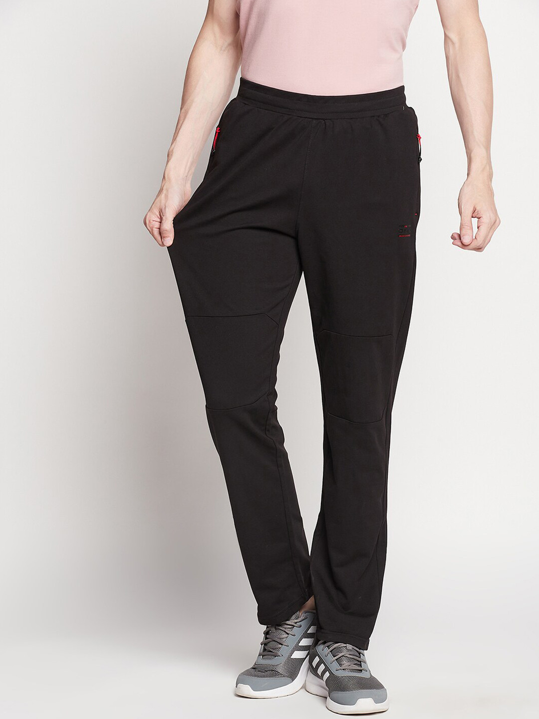 

Okane Men Black Solid Track Pants