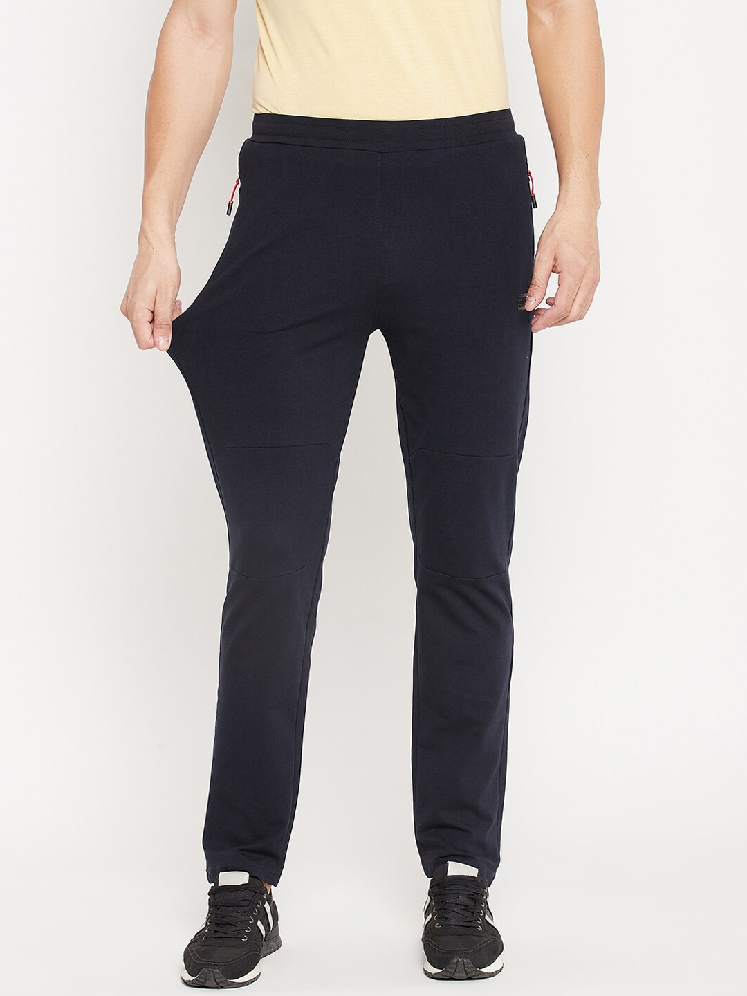

Okane Men Navy Blue Solid Track Pants
