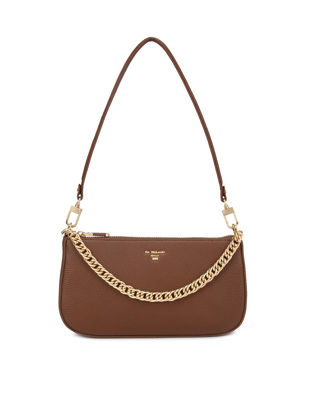 

Da Milano Brown Leather Structured Shoulder Bag