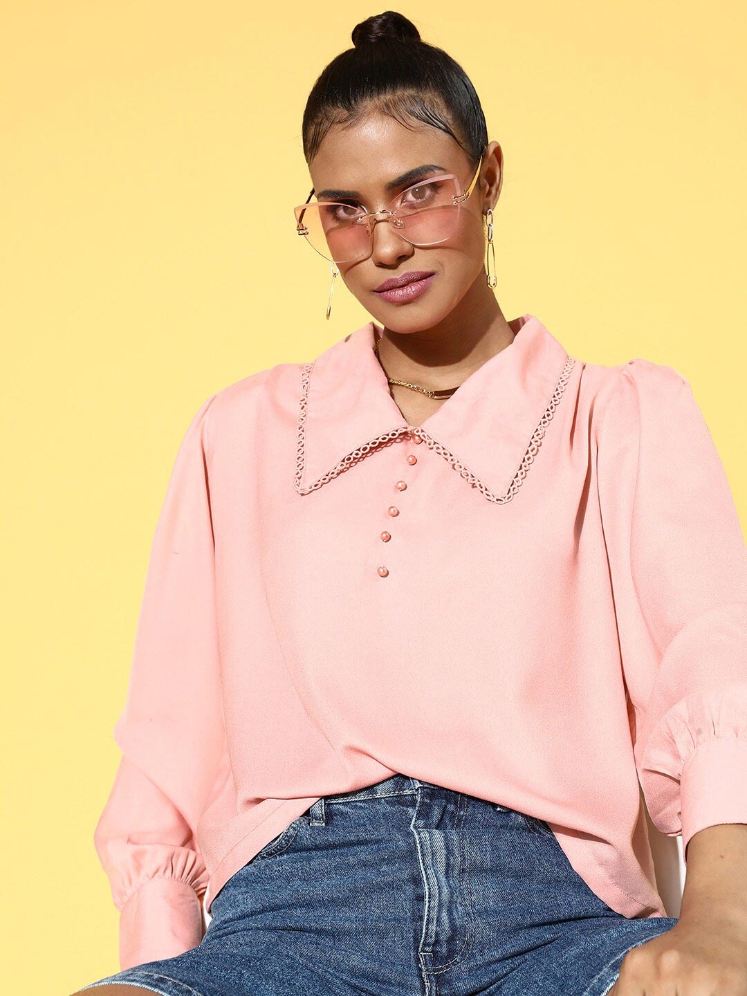 

plusS Pink & fairy tale Shirt Style Top