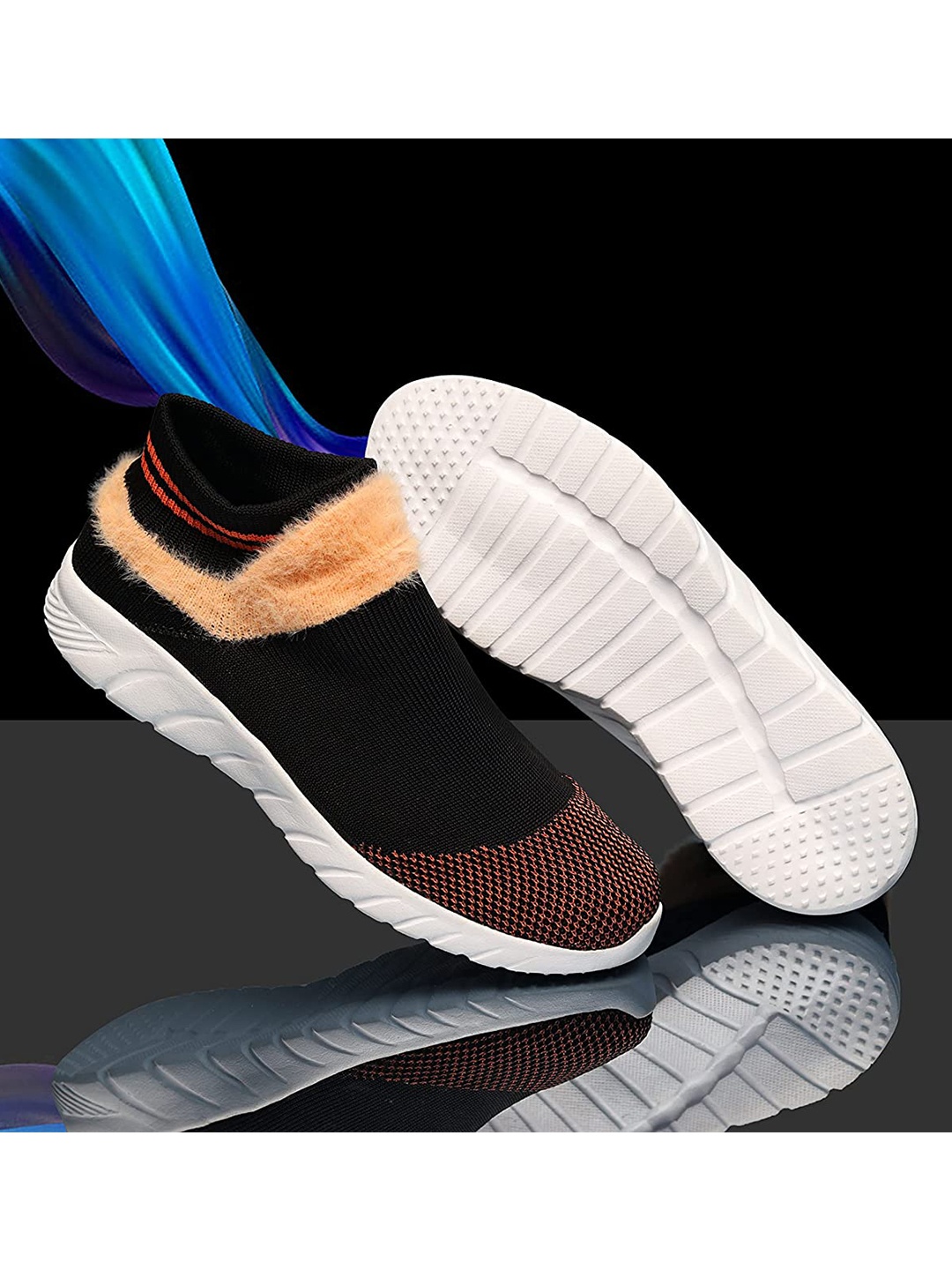 

FASHION FASTER Women Orange Textile Running Non-Marking Shoes