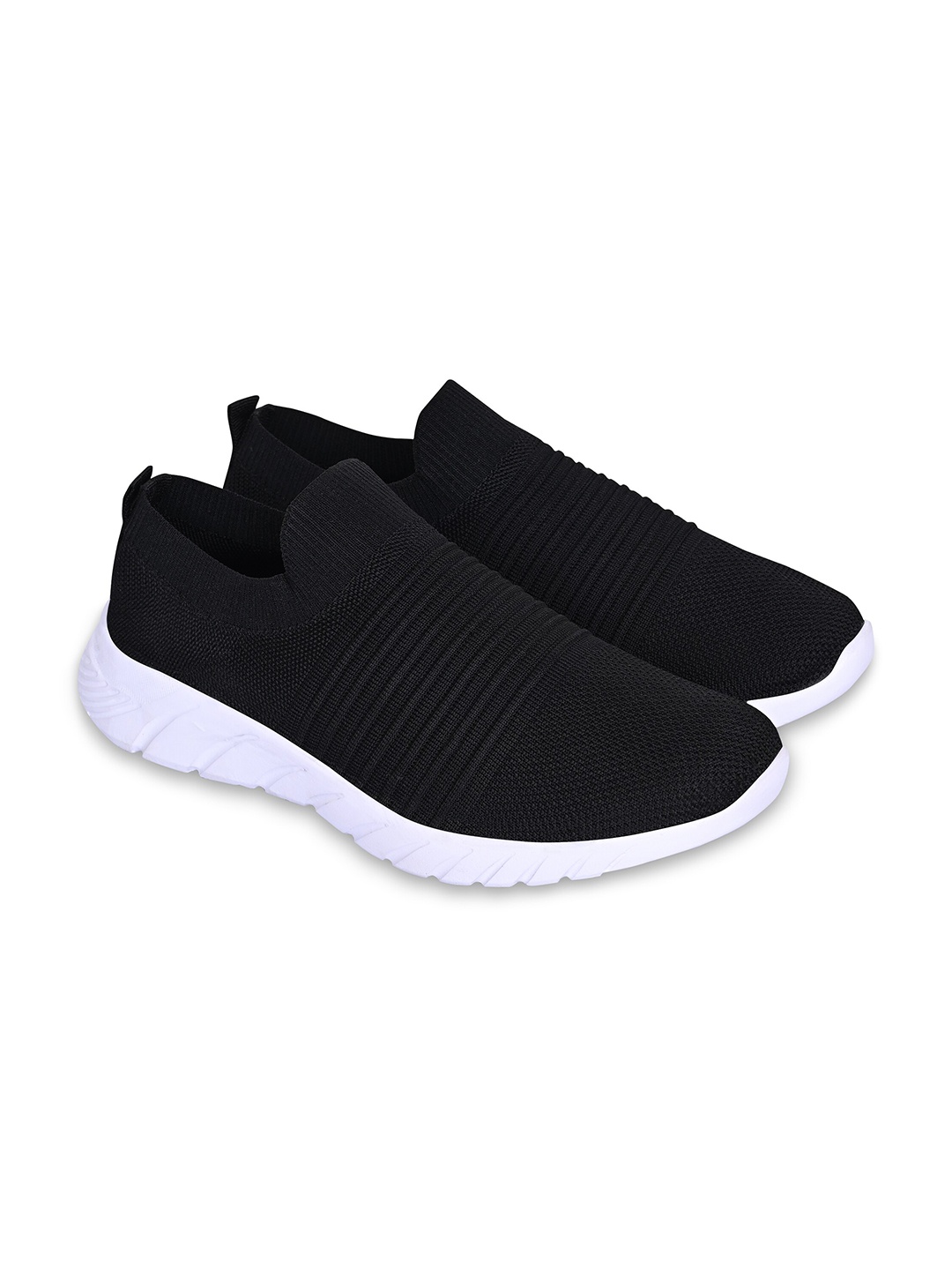 

TPENT Men Black Textile Walking Shoes
