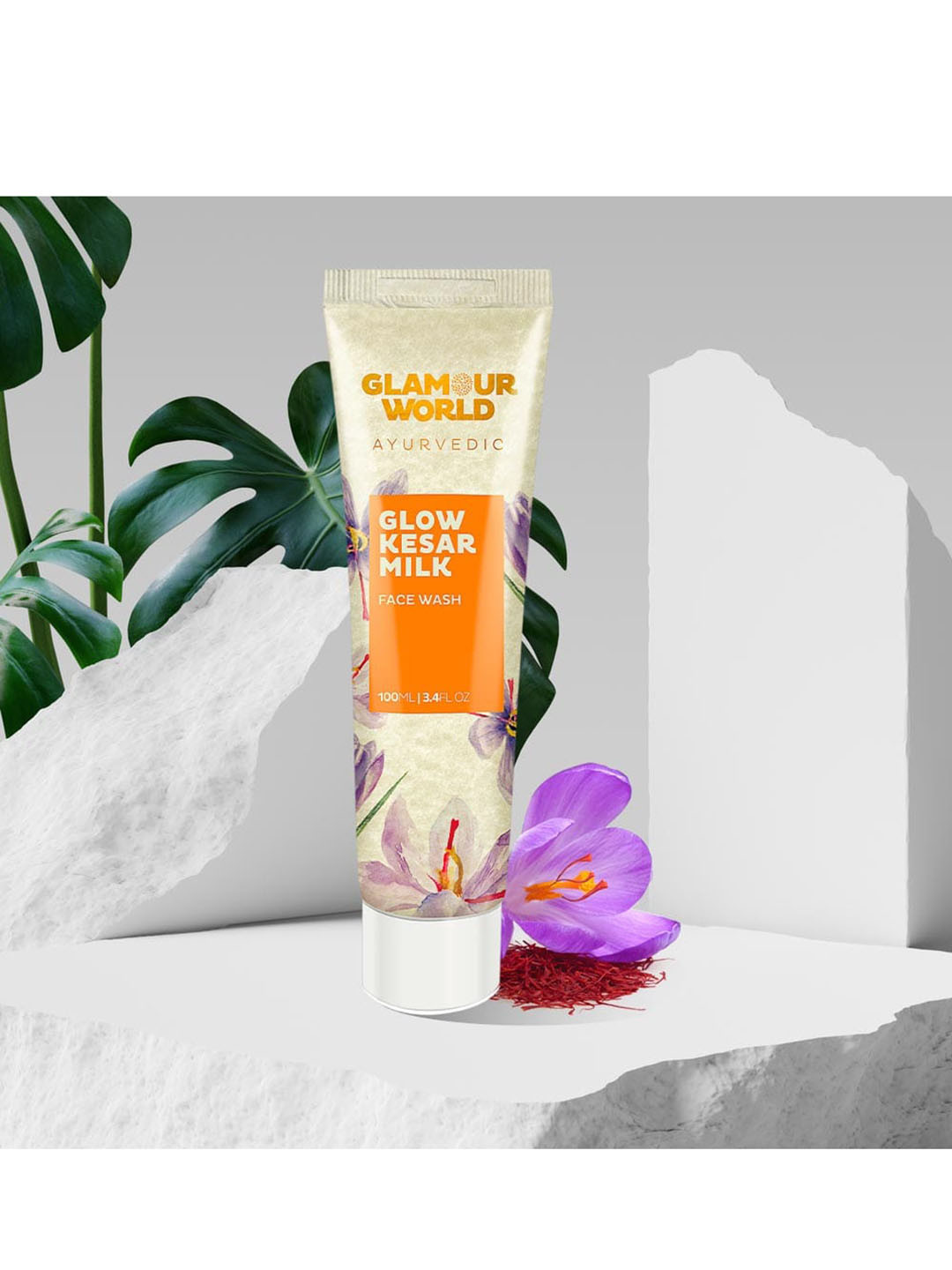 

Glamour World Ayurvedic Glow Kesar Milk Face Wash - 100 ml, Cream