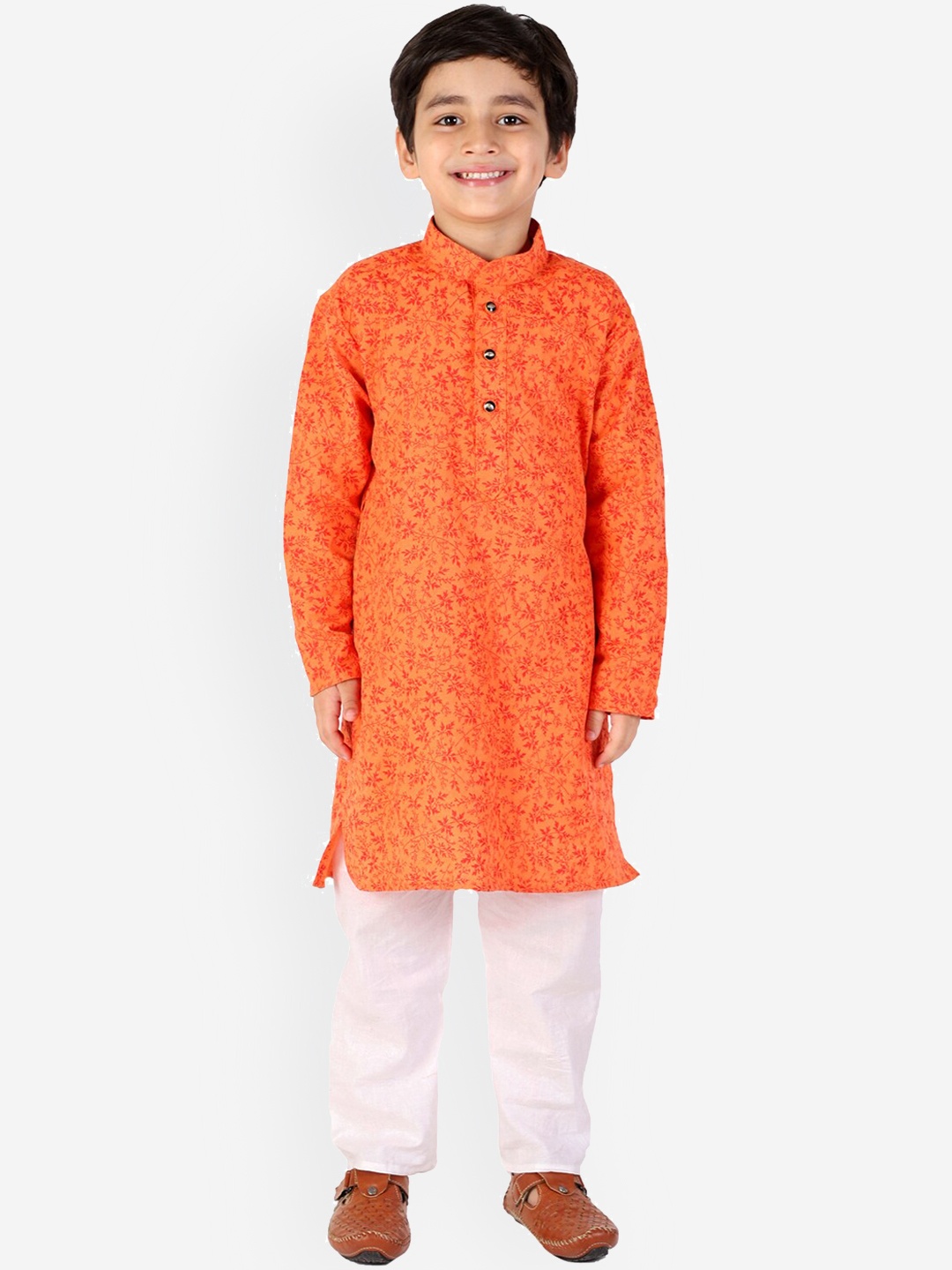 

Pro-Ethic STYLE DEVELOPER Boys Orange Pure Cotton Kurta with Pyjamas
