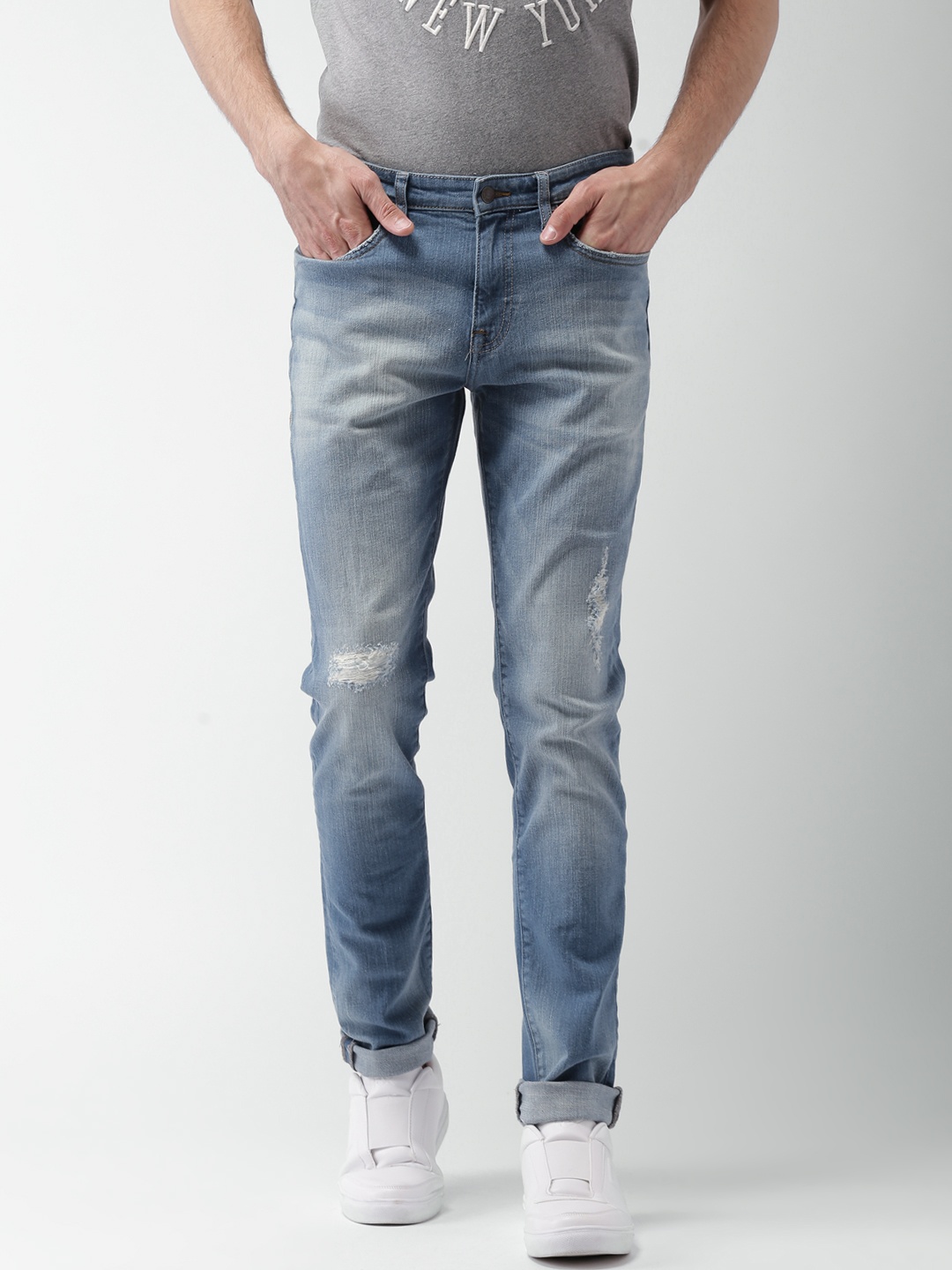 

Aeropostale Men Blue Super Skinny Fit Distressed Stretchable Jeans