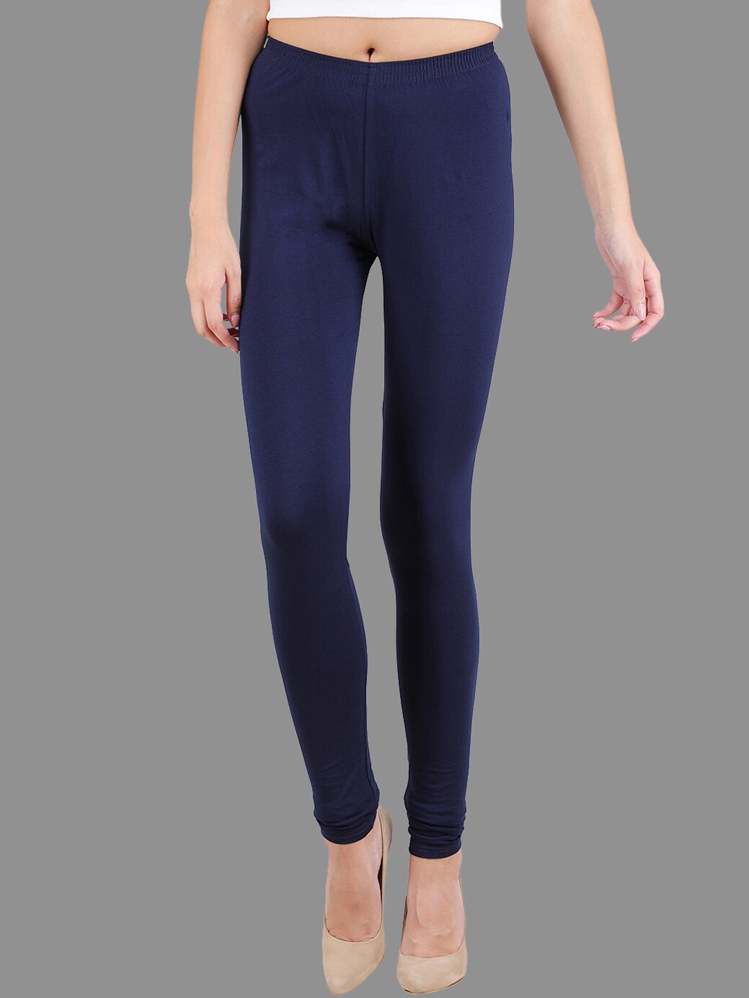 

SPIFFY Women Plus Size Navy Blue Solid Churidar