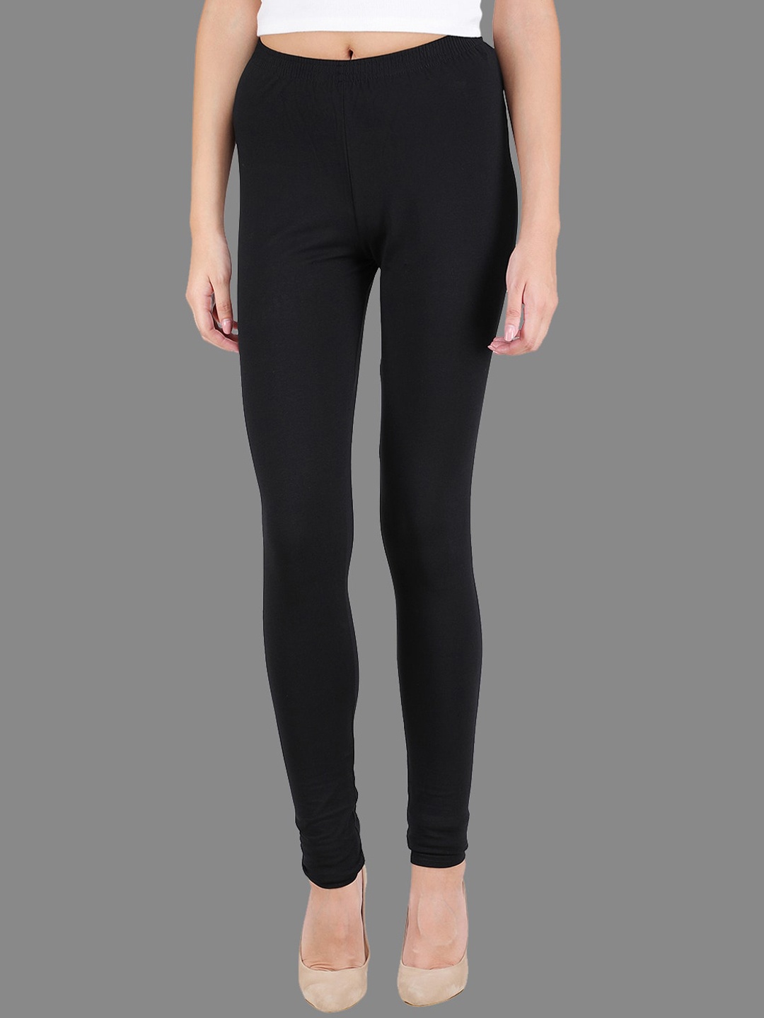 

SPIFFY Women Plus Size Black Solid Churidar