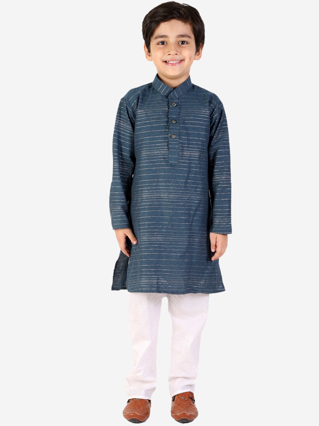 

Pro-Ethic STYLE DEVELOPER Boys Blue Pure Cotton Kurta with Pyjamas
