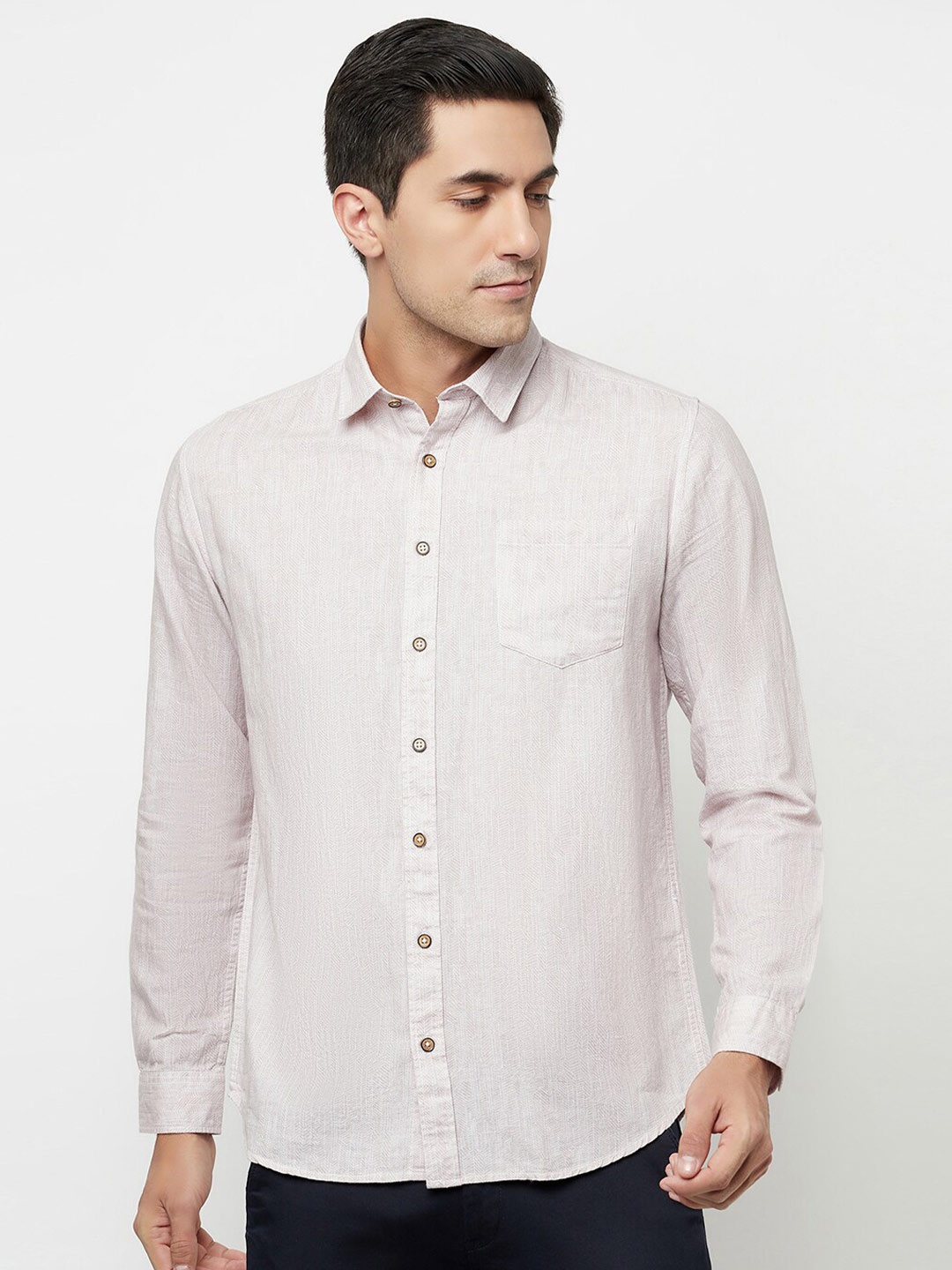 

Blue Buddha Men Pink Printed Casual Shirt