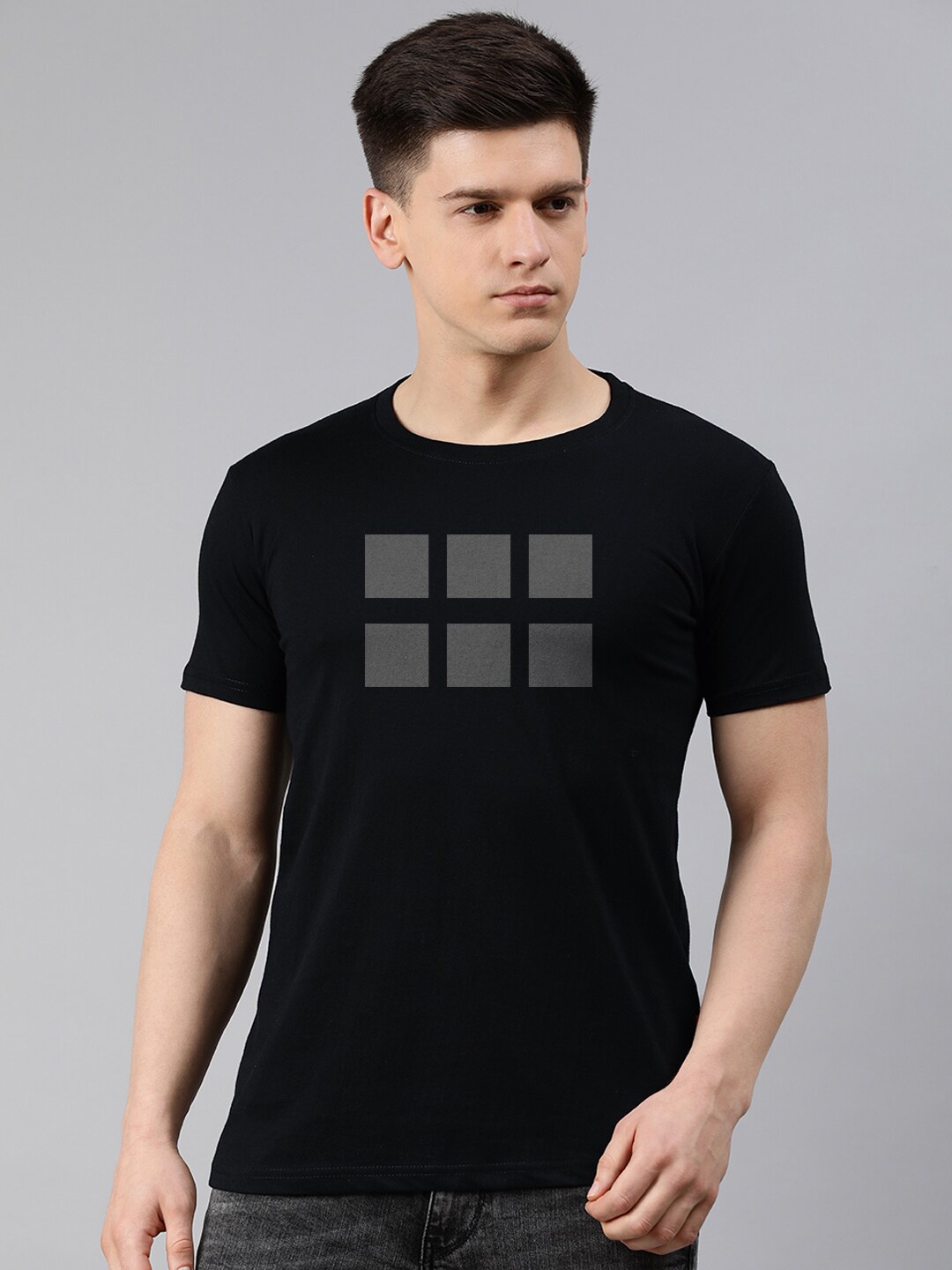 

UNSULLY Men Black Typography Printed T-shirt