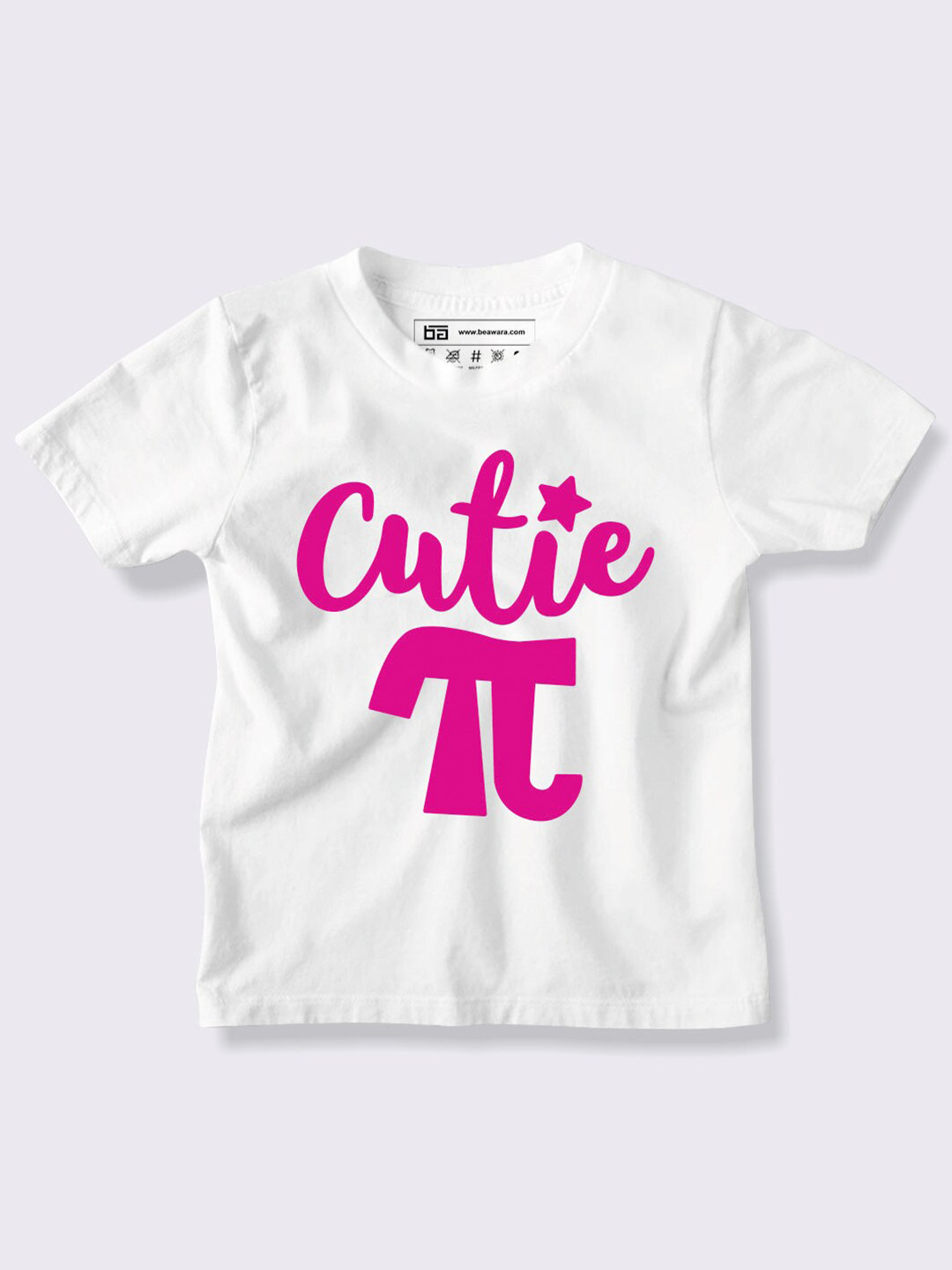 

BE AWARA Kids White & mystic blue Varsity Printed Applique T-shirt