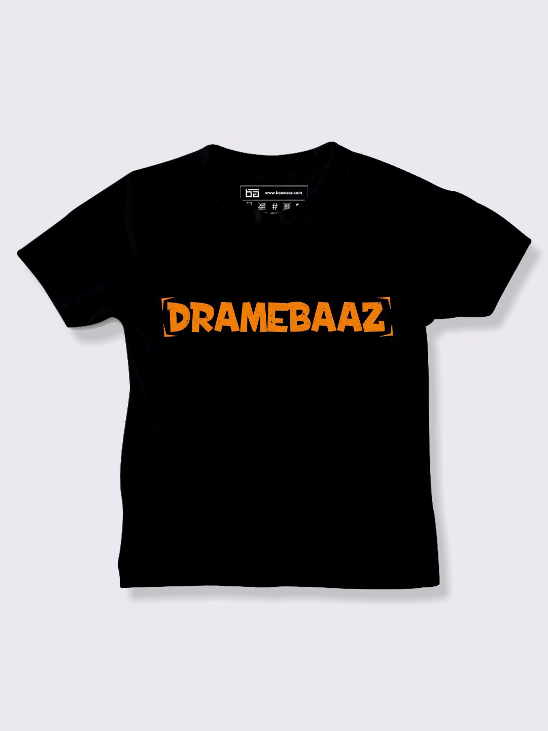 

BE AWARA Kids Black Typography Printed T-shirt