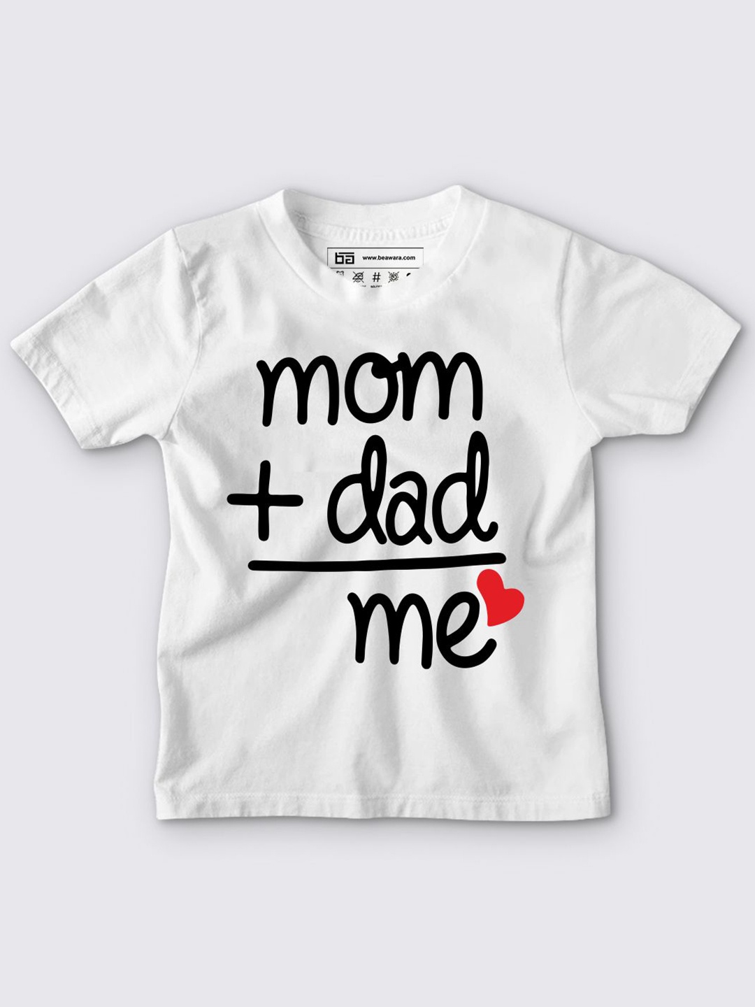 

BE AWARA Kids White & platinum Typography Printed Applique T-shirt