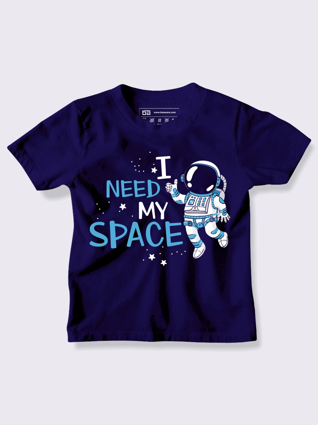 

BE AWARA Kids Navy Blue Printed T-shirt