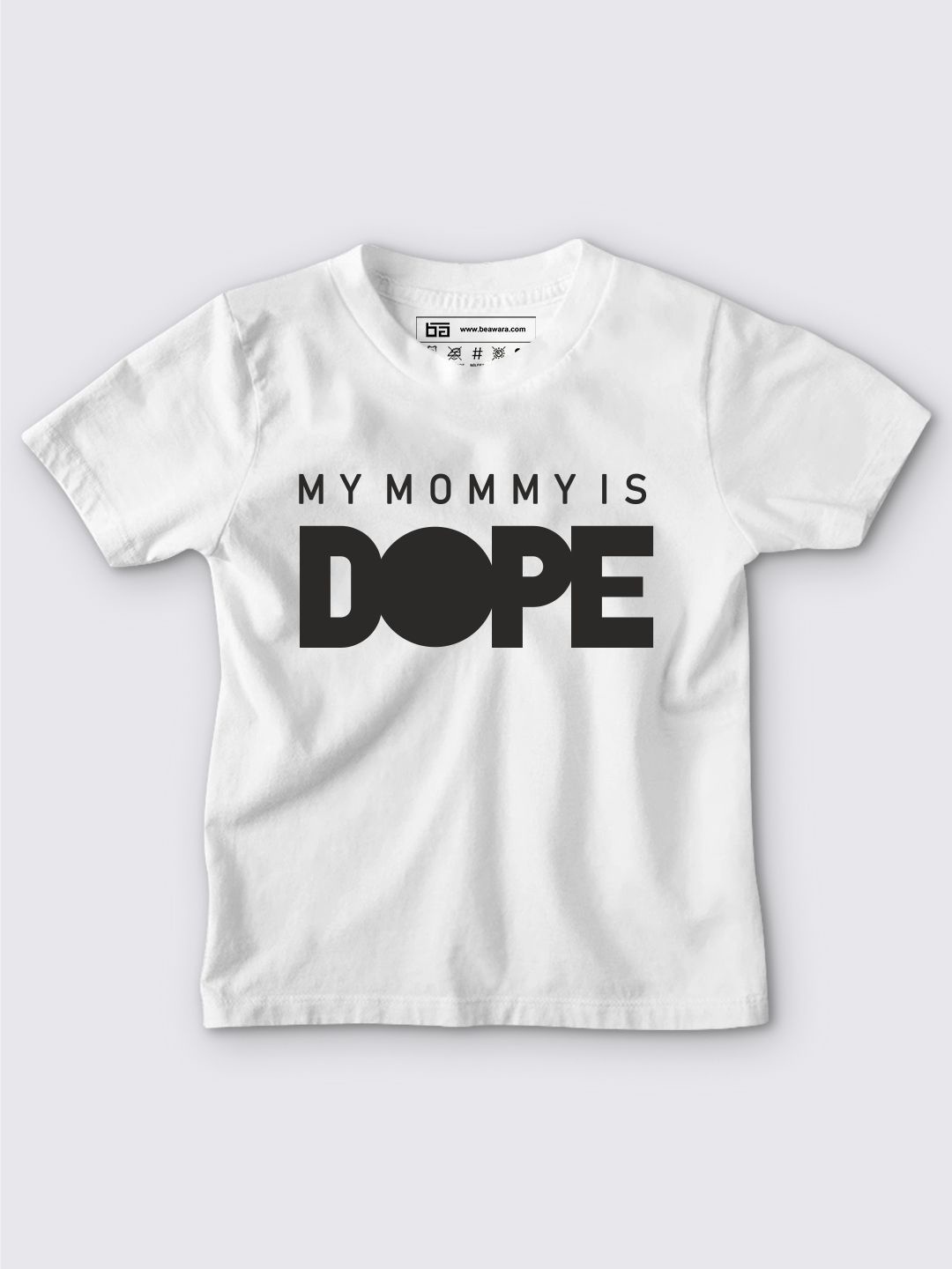 

BE AWARA Kids White Typography Printed T-shirt