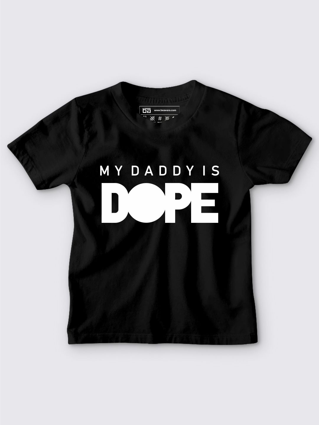 

BE AWARA Kids Black Typography Printed T-shirt